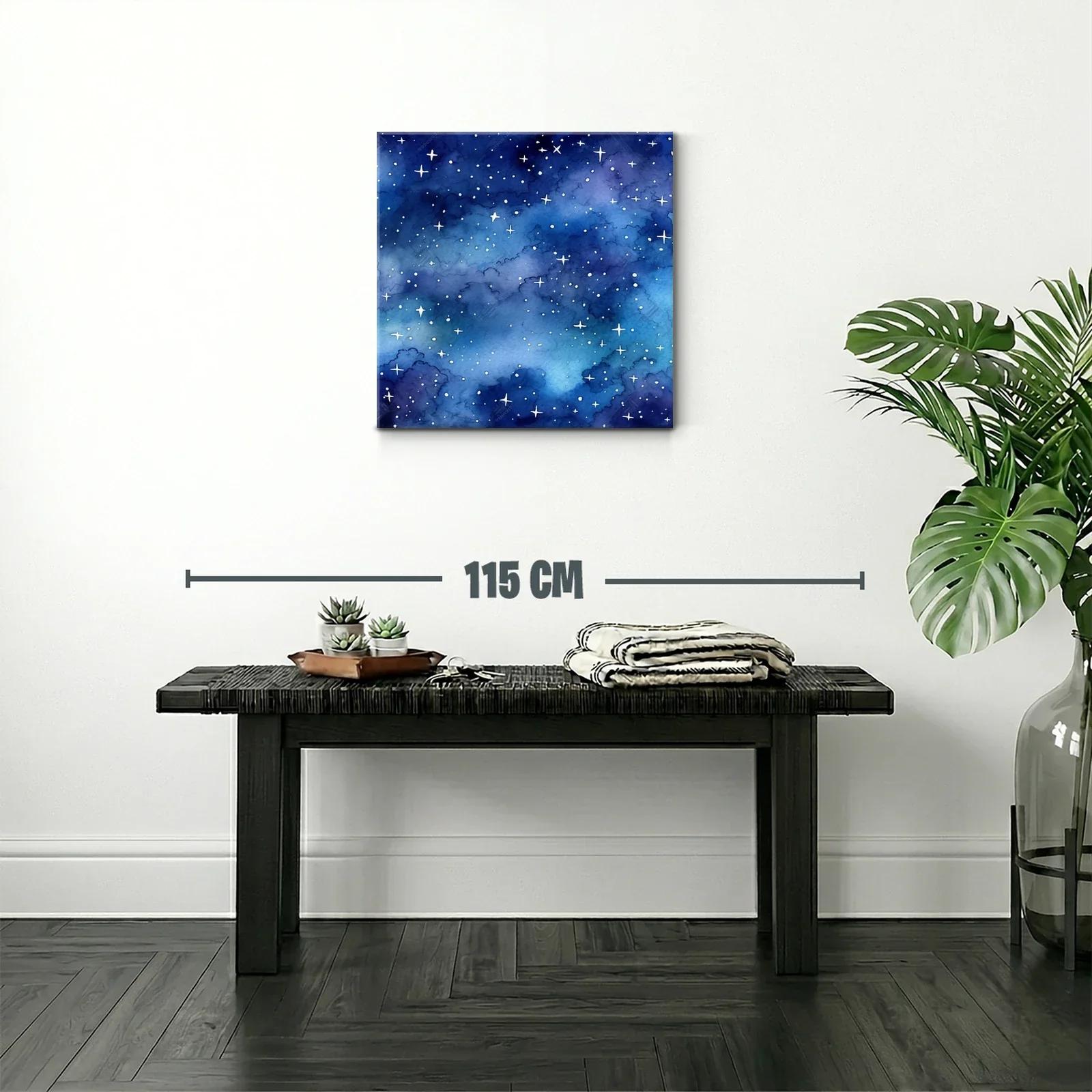 Cuadro con un cielo estrellado en tonos azul profundo — miniatura 2