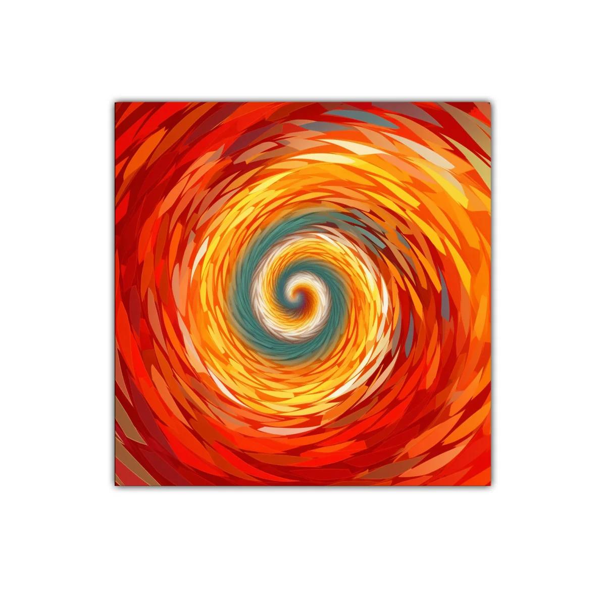 Cuadro abstracto espiral en tonos cálidos y contrastes suaves — imagen principal