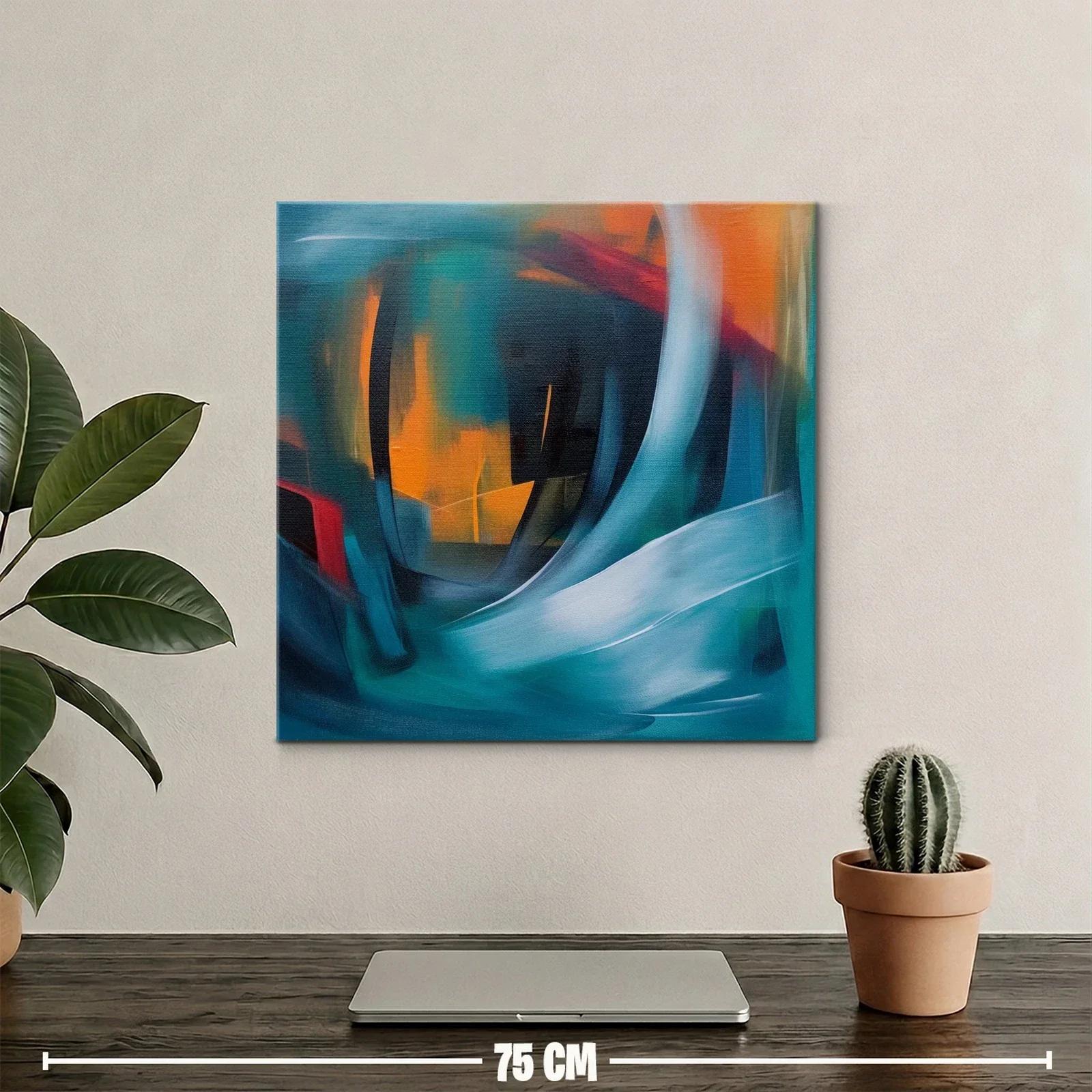 Cuadro abstracto con formas fluidas y tonos vibrantes — miniatura 2