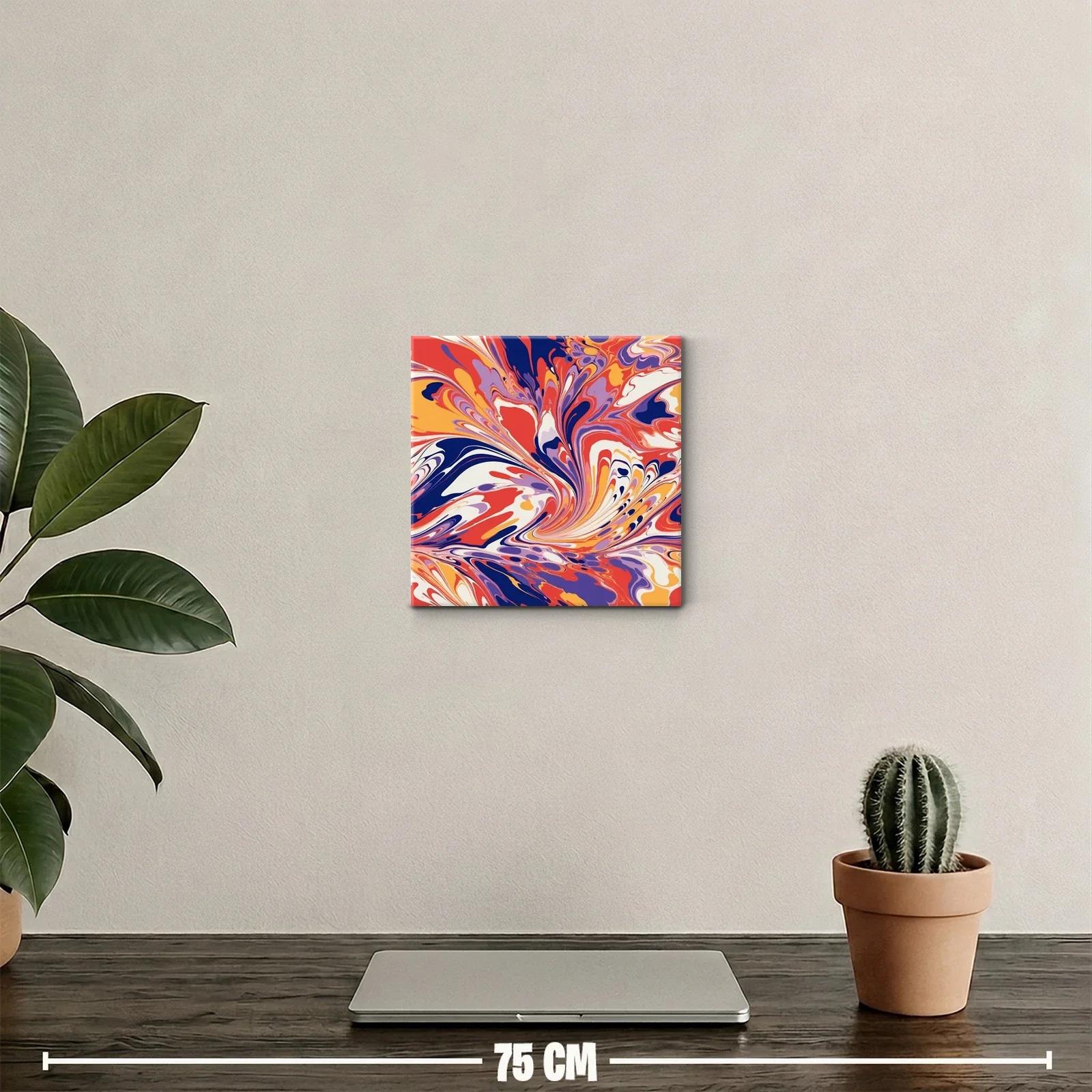 Cuadro abstracto con vibrantes remolinos de color — miniatura 2