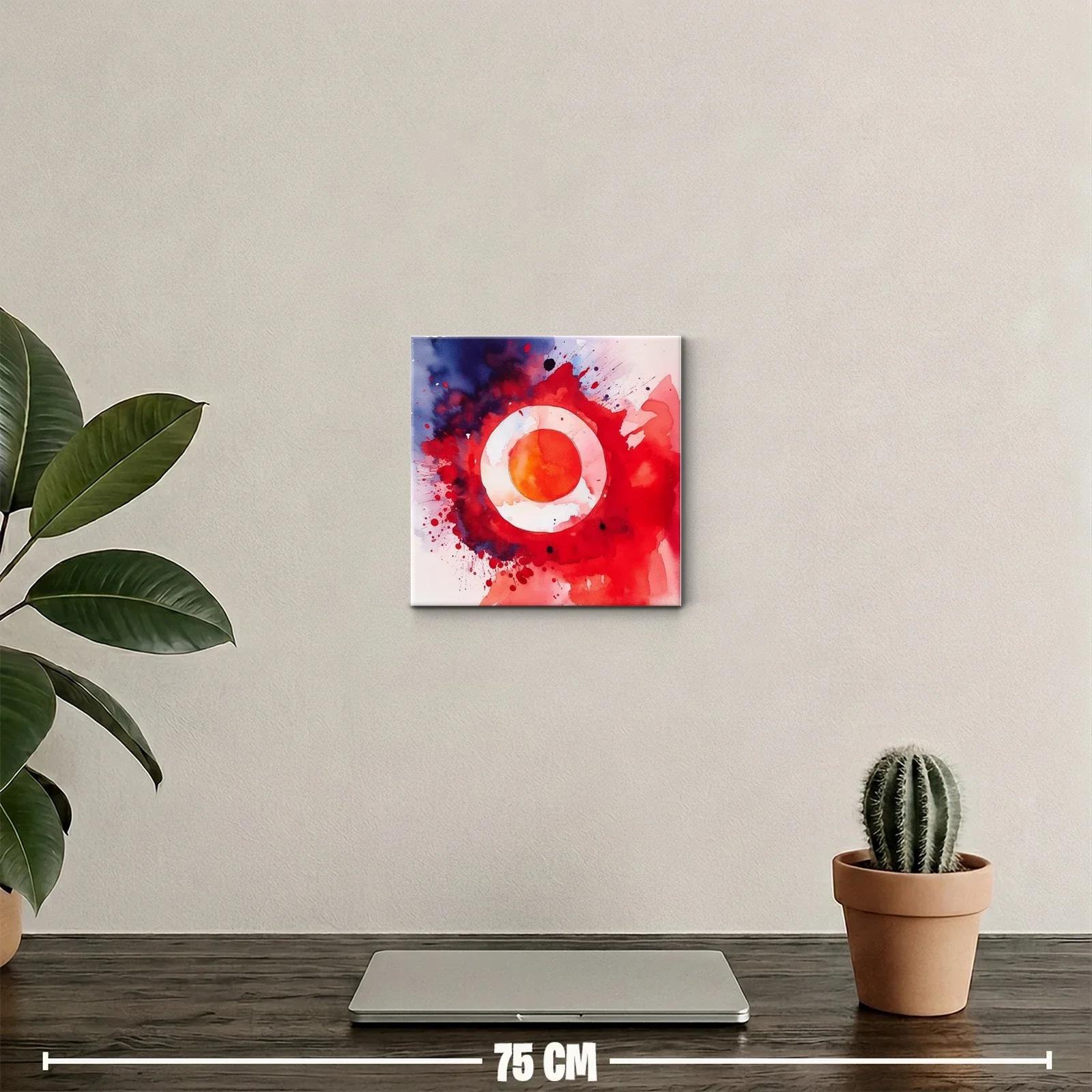 Composición abstracta con círculos en tonos rojos vibrantes — miniatura 2