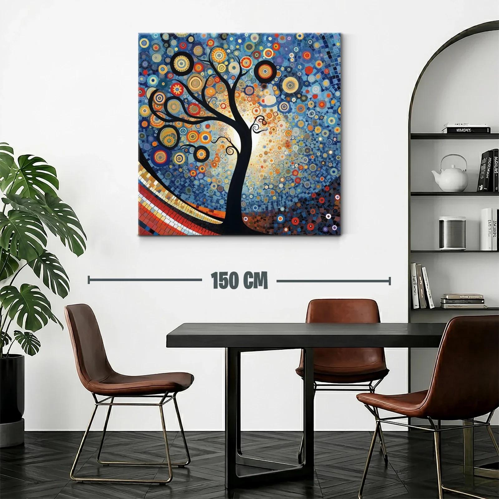 Árbol estilizado con círculos vibrantes y fondo azul — miniatura 2
