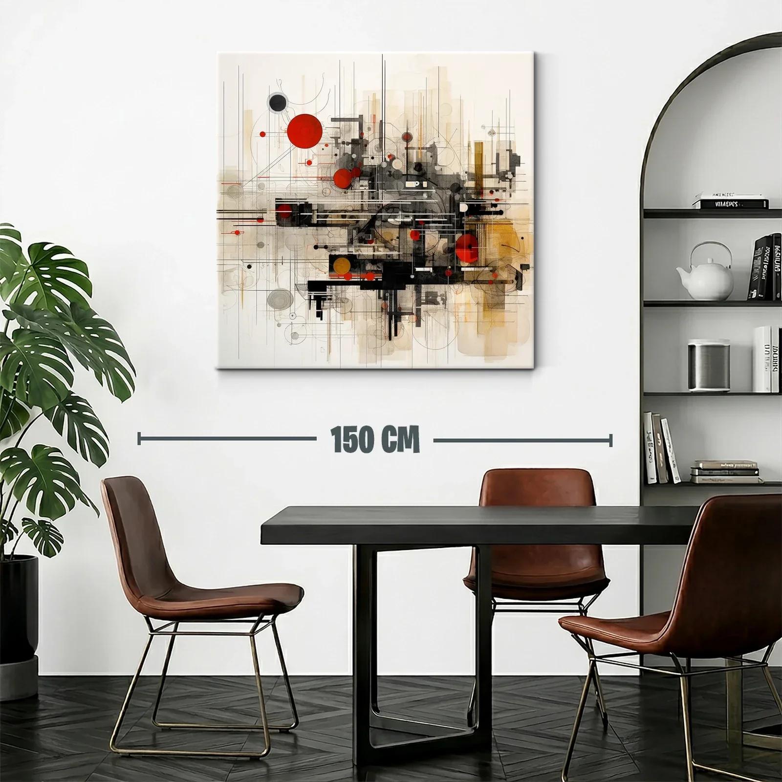 Composición geométrica con toques rojos y negros vibrantes — miniatura 2