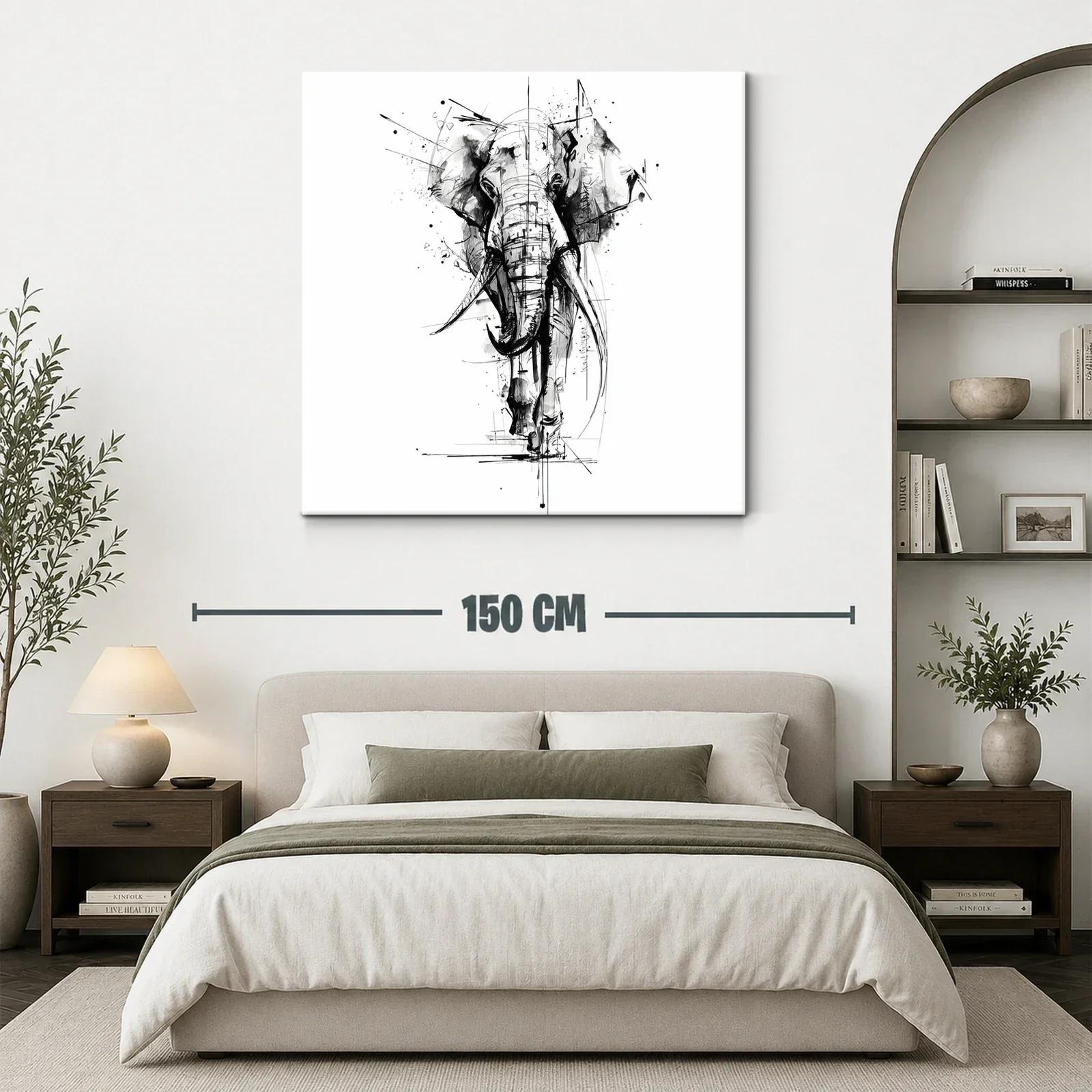 Impactante retrato de elefante en tinta monocroma — miniatura 3