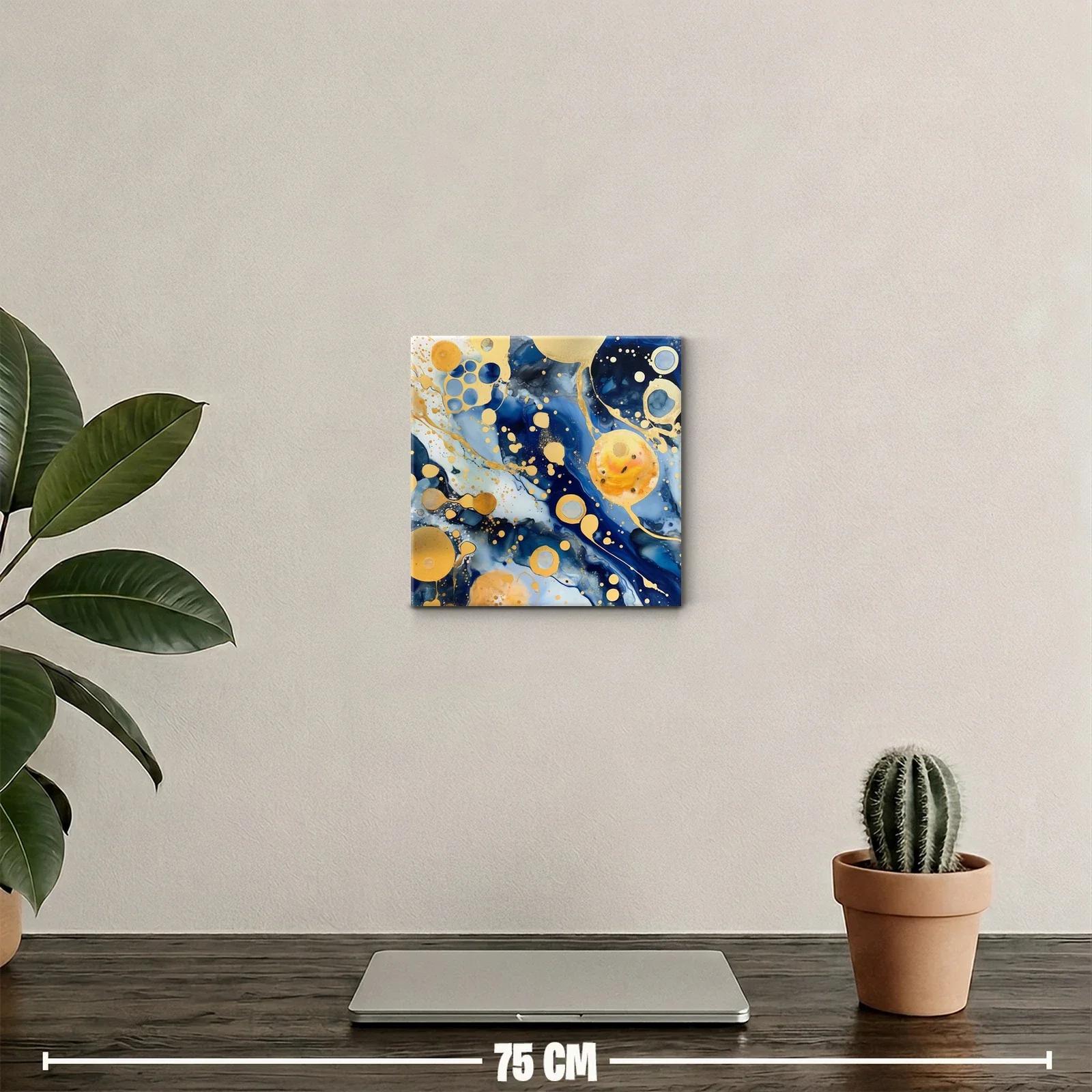 Composición Abstracta en Azul y Dorado — miniatura 2