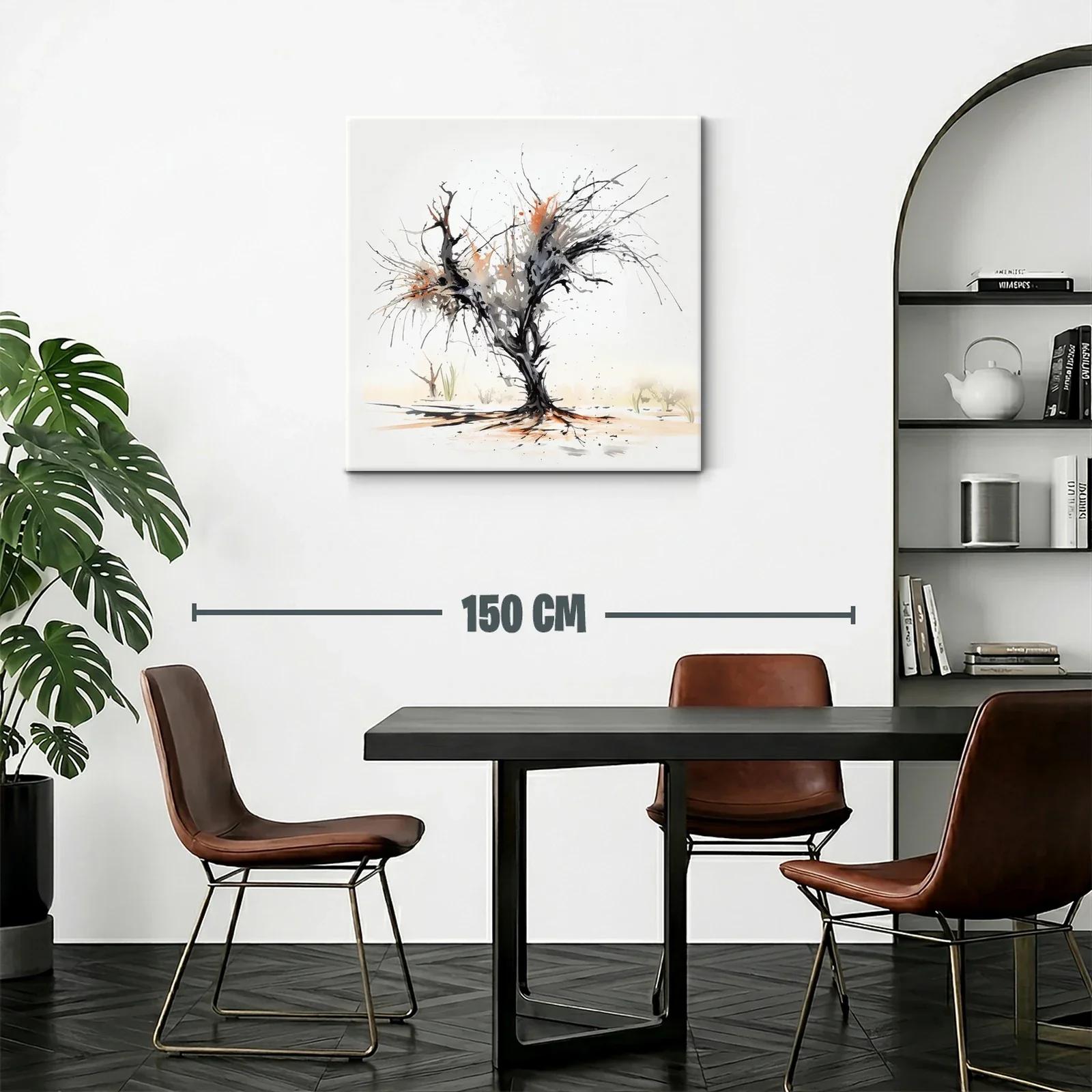 Árbol abstracto en tonos tierra y negro impactante — miniatura 2