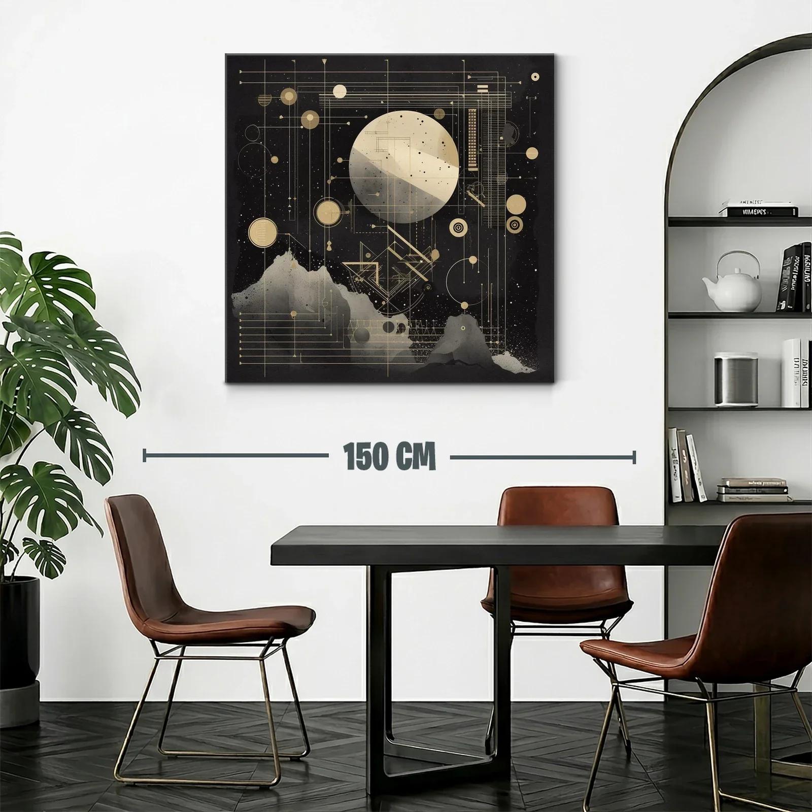 Composición abstracta con formas geométricas y luna estilizada — miniatura 2