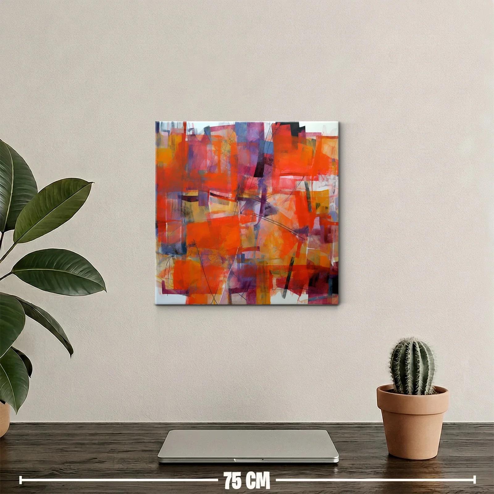 Cuadro abstracto en tonos cálidos y vibrantes — miniatura 2