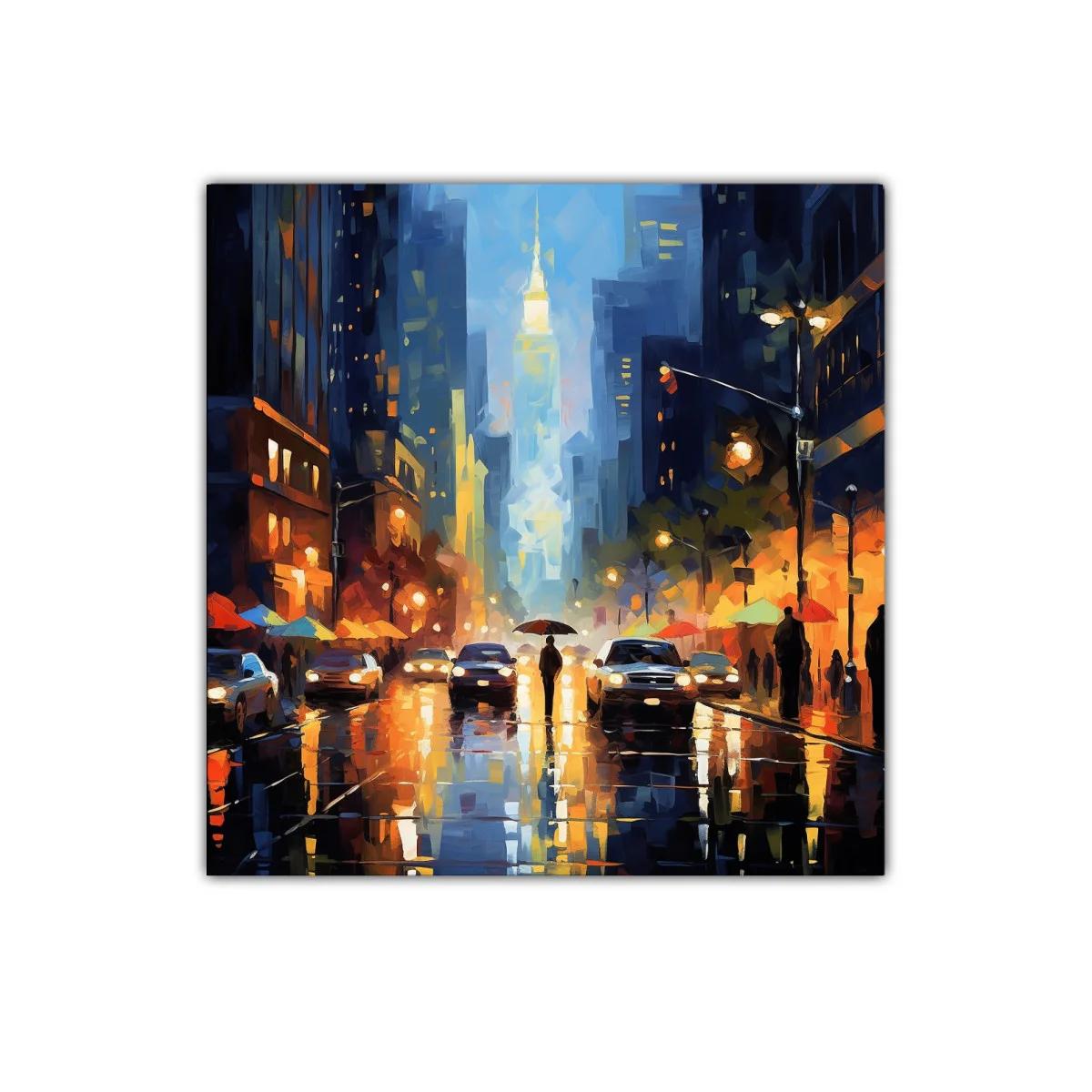 Atardecer Urbano con Reflejos y Luces Vibrantes — miniatura 1