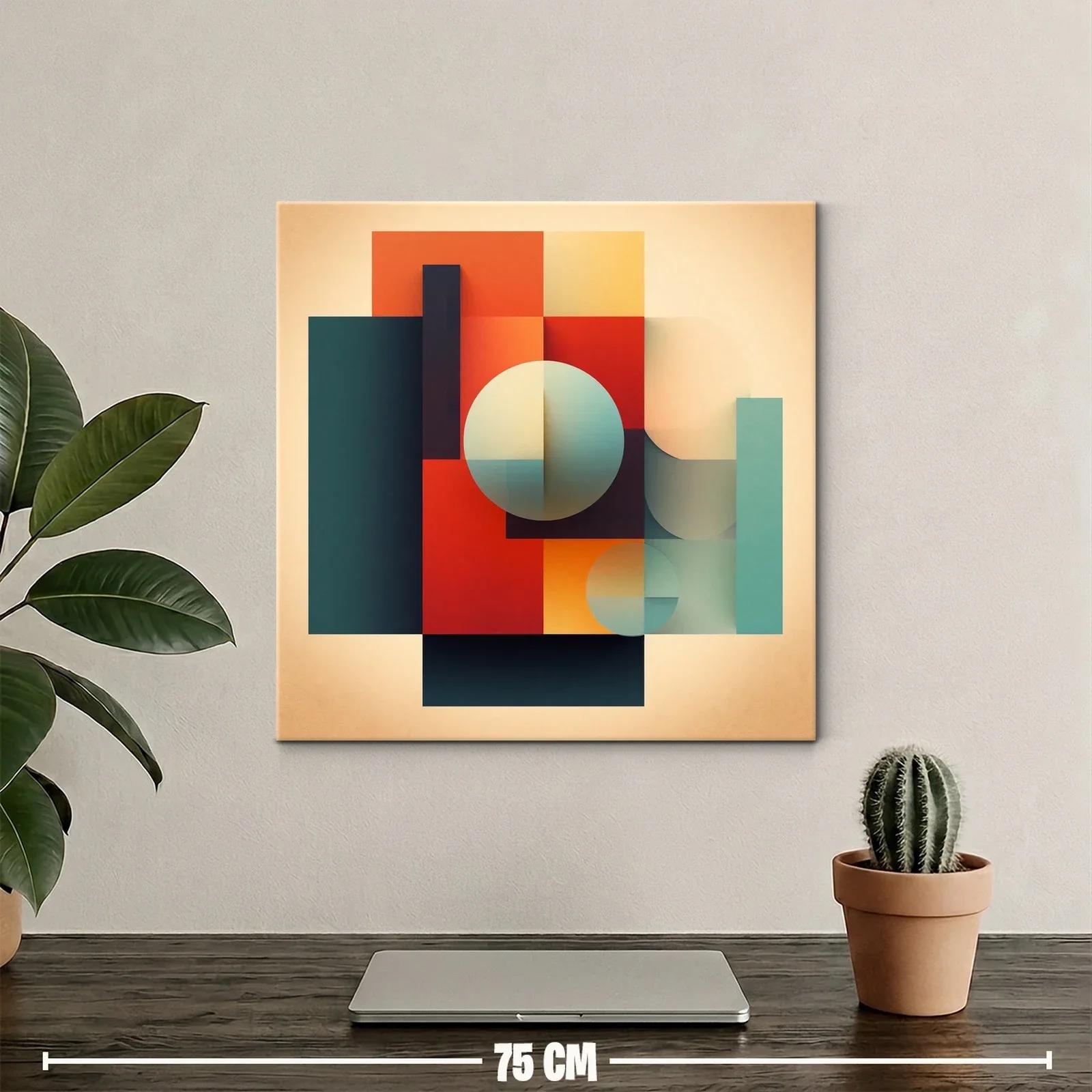 Composición geométrica con tonos cálidos y fríos equilibrados — miniatura 2