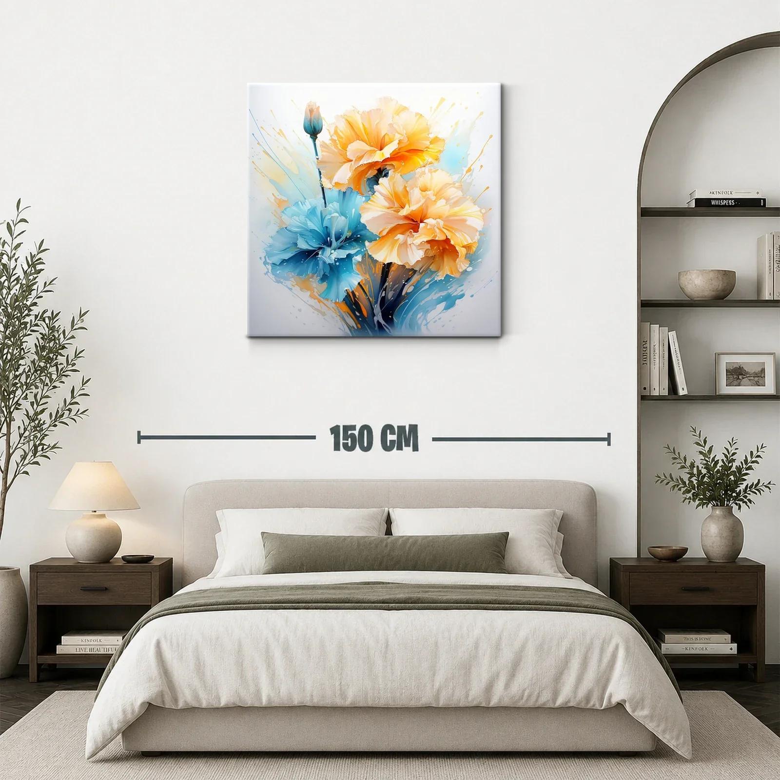 Flores vibrantes en tonos azul y amarillo cálido — miniatura 3