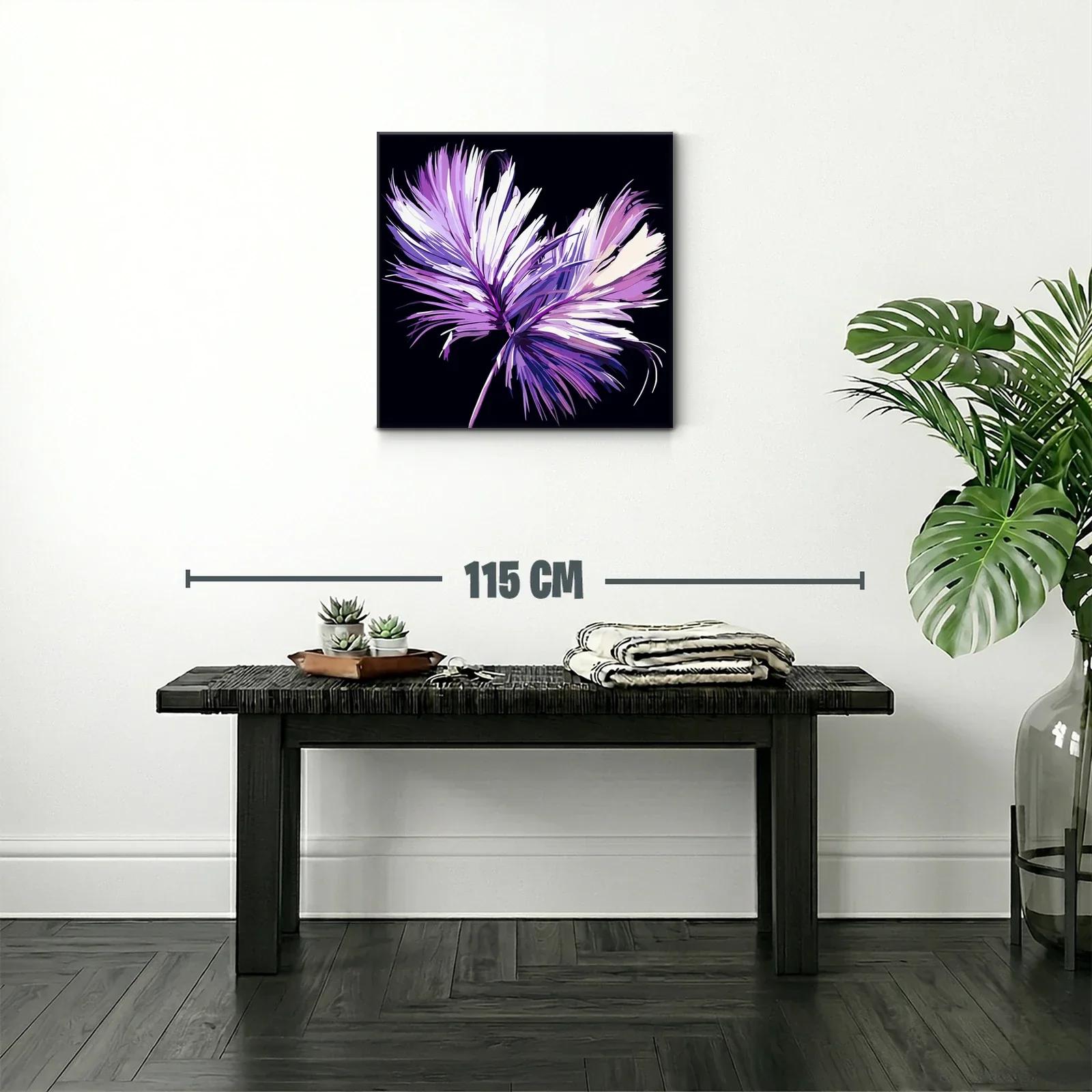 Flor abstracta en tonos lilas y violetas sobre fondo oscuro — miniatura 2