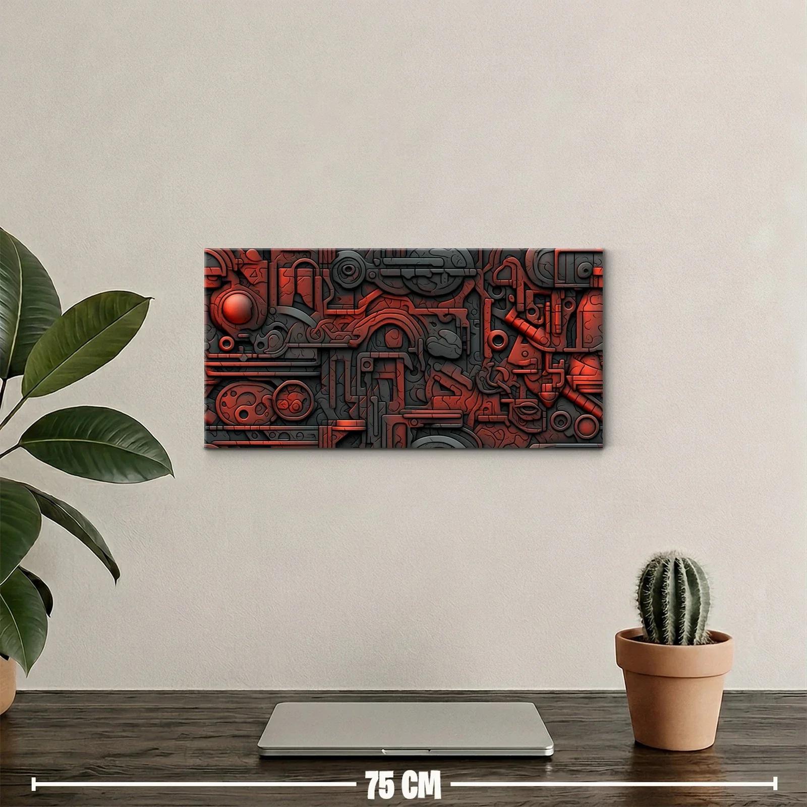 Cuadro entramado de tuberías y engranajes con acabado retrofuturista — miniatura 2