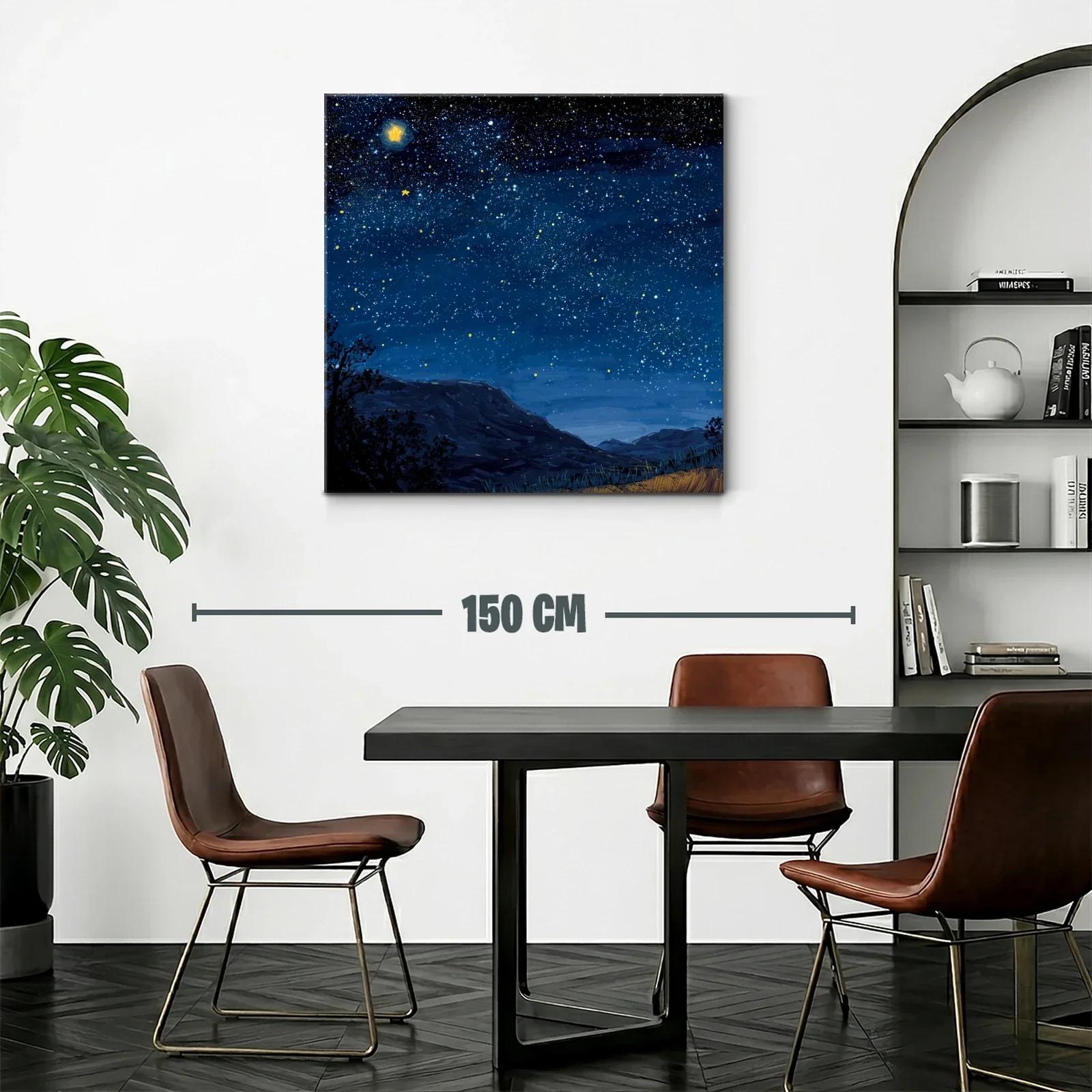 Cielo estrellado con montañas en calma nocturna — miniatura 2