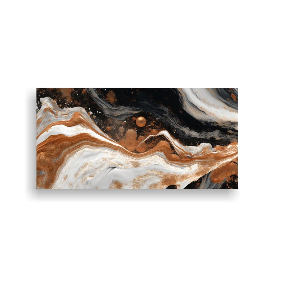 Cuadro abstracción fluida marmoleada en franjas y remolinos — imagen principal