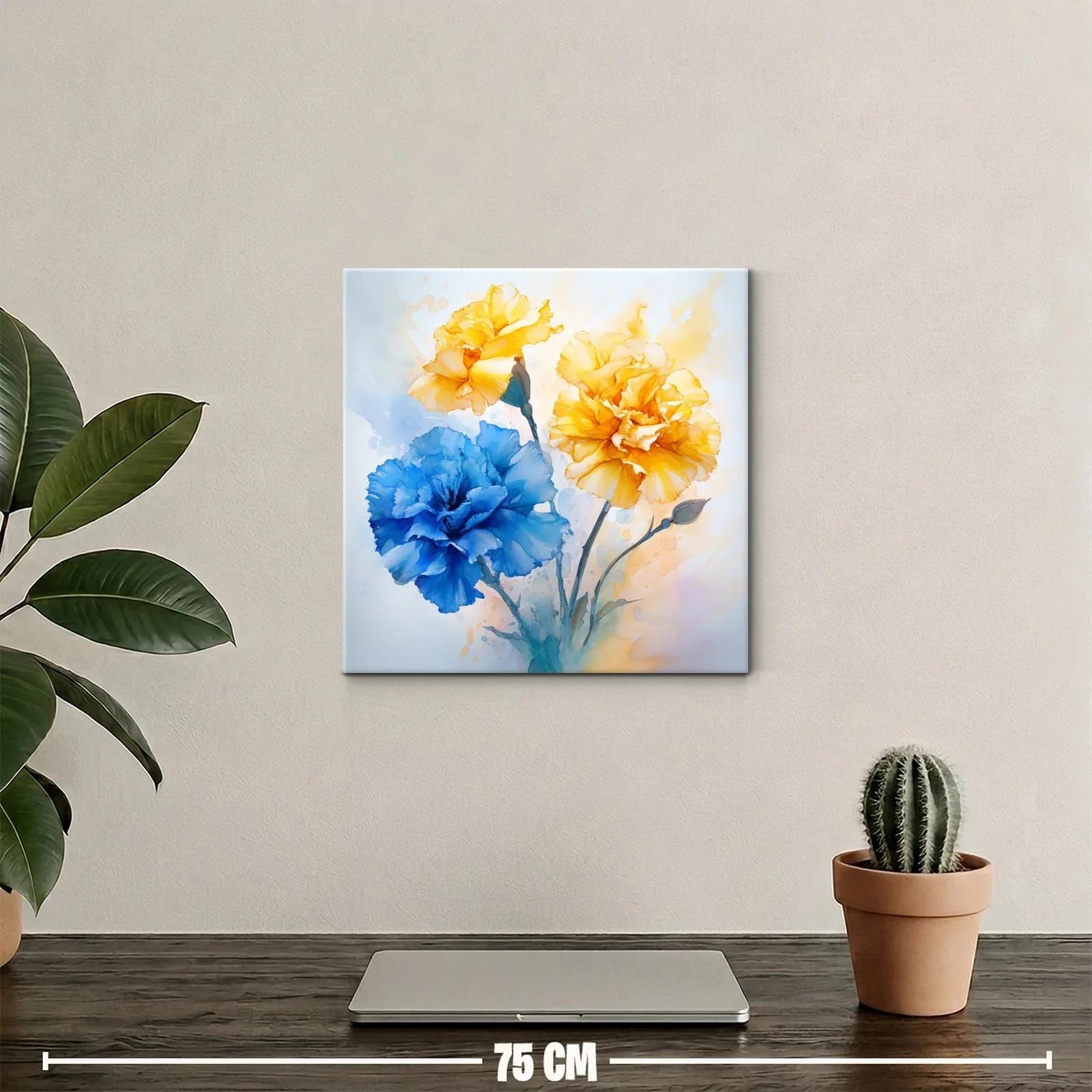 Flores vibrantes en tonos azules y amarillos delicados — miniatura 2