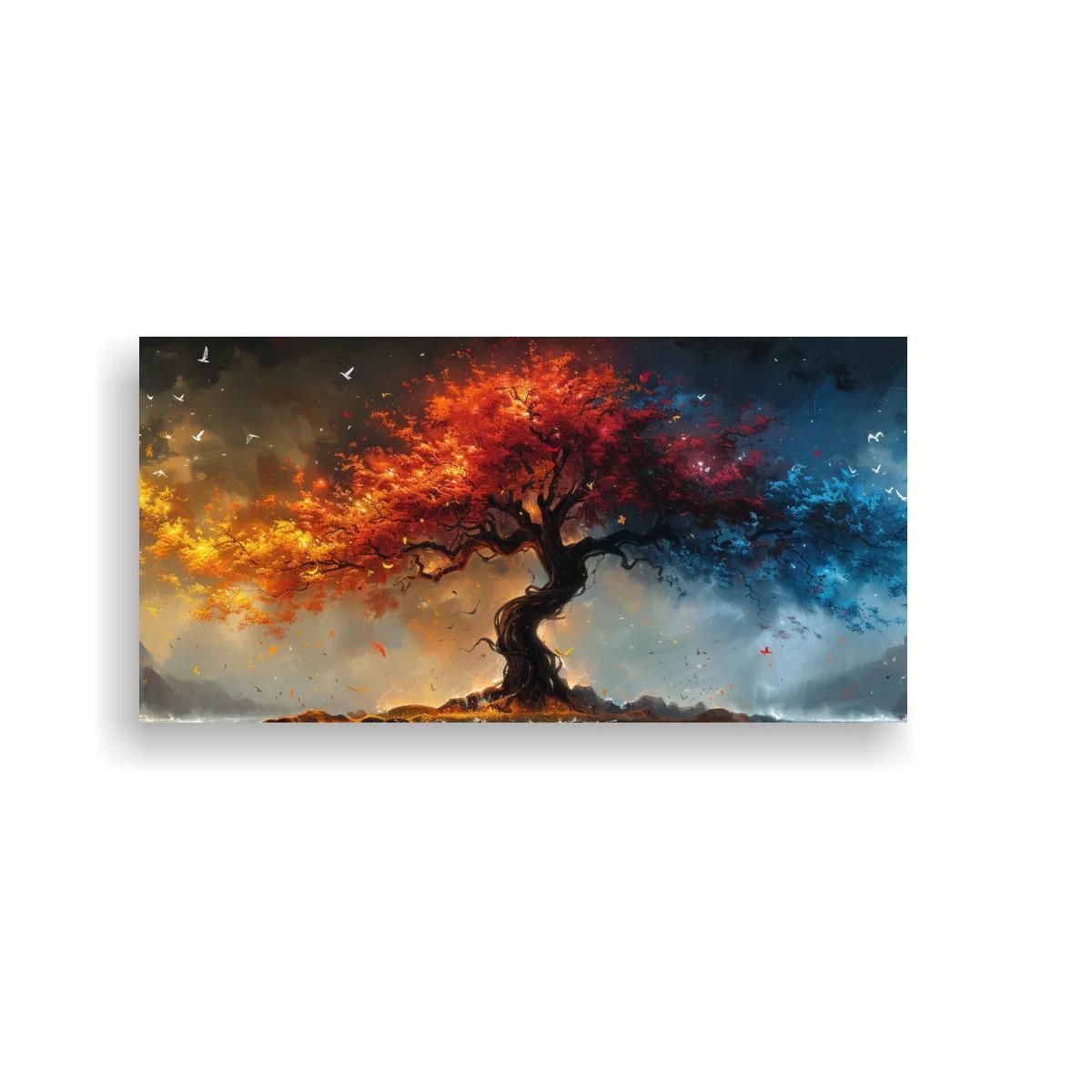 Cuadro Árbol de la Vida con cielo cálido y frío — imagen principal