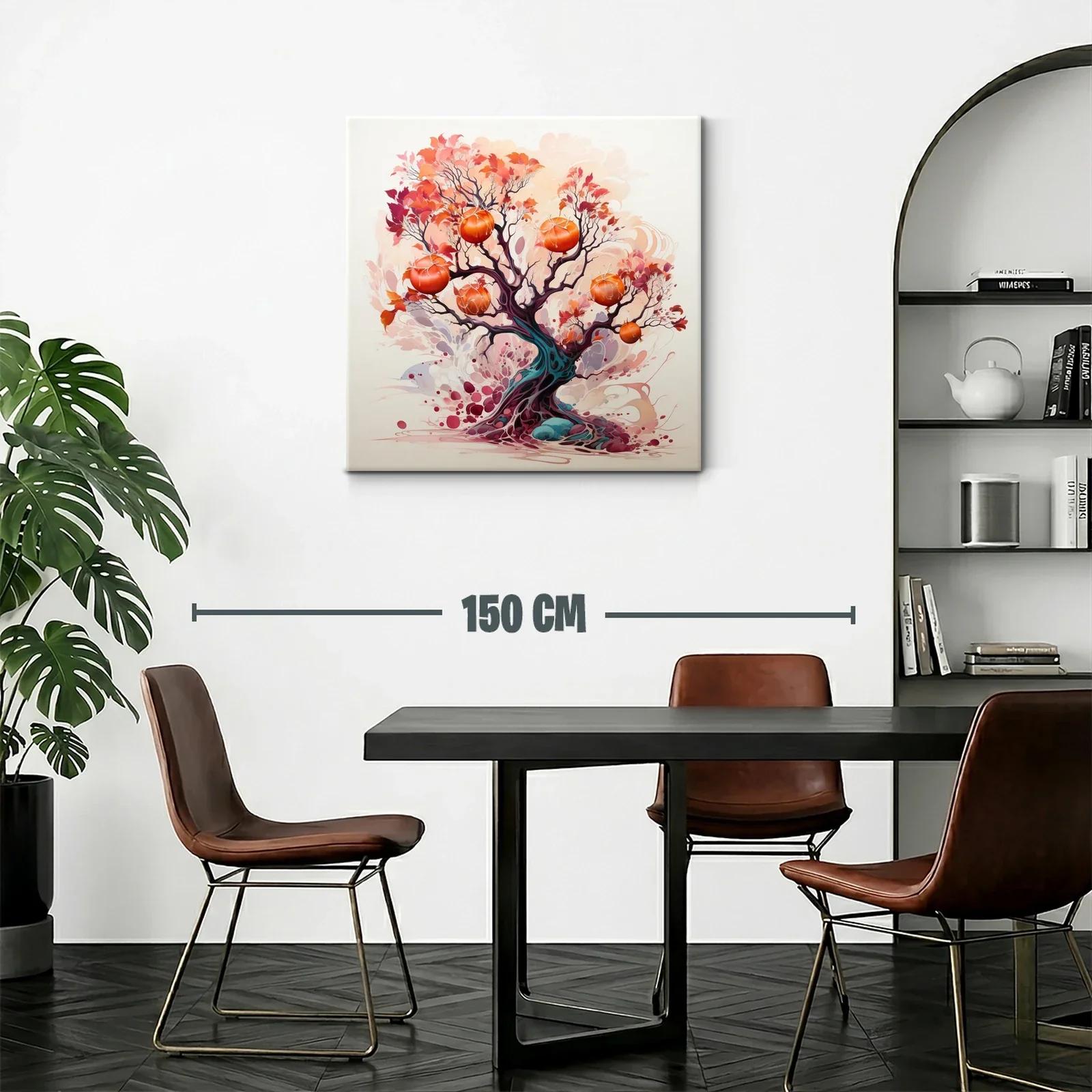 Árbol de frutos vibrantes en tonos cálidos y púrpuras — miniatura 2
