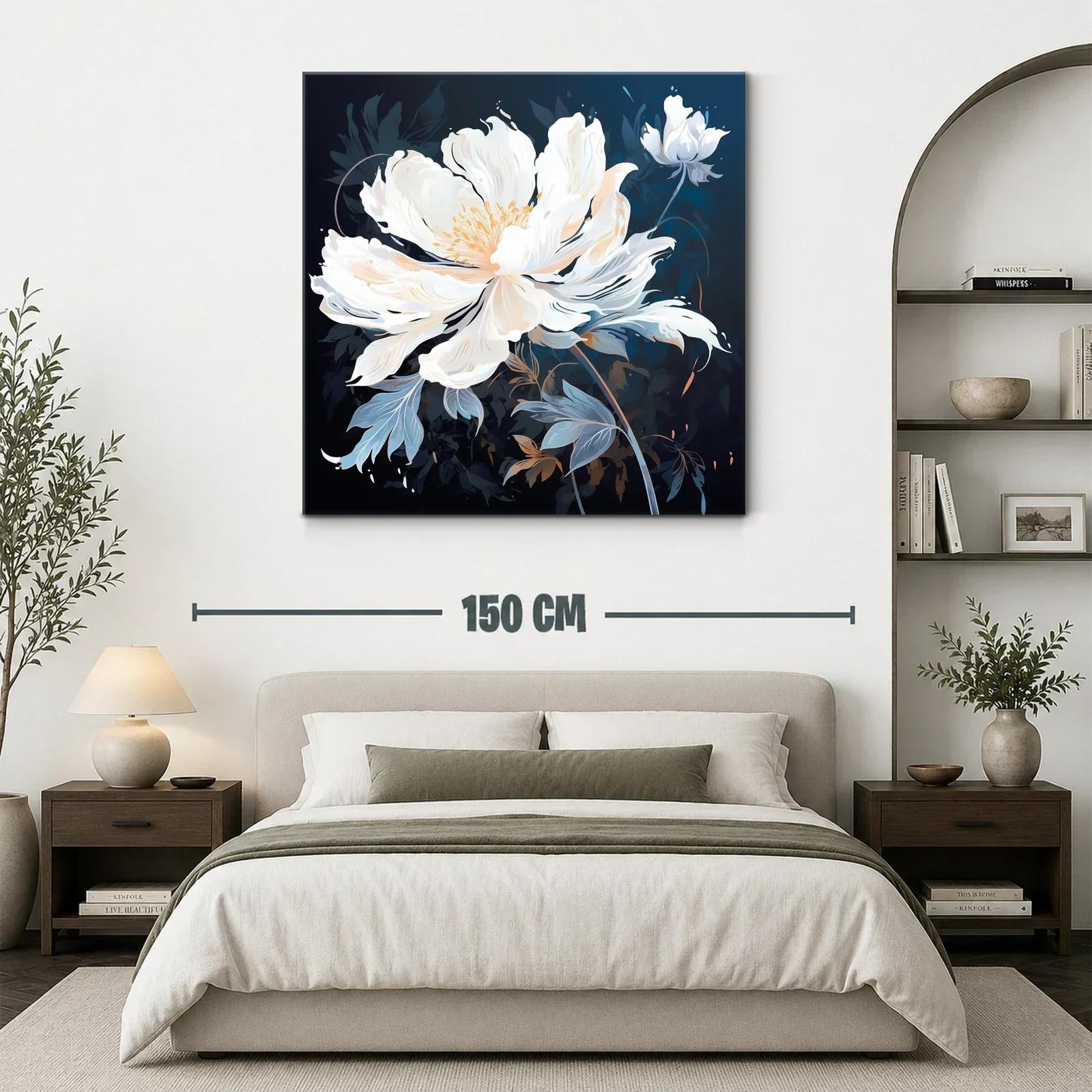 Elegancia natural con flor blanca y tonos azulados — miniatura 3