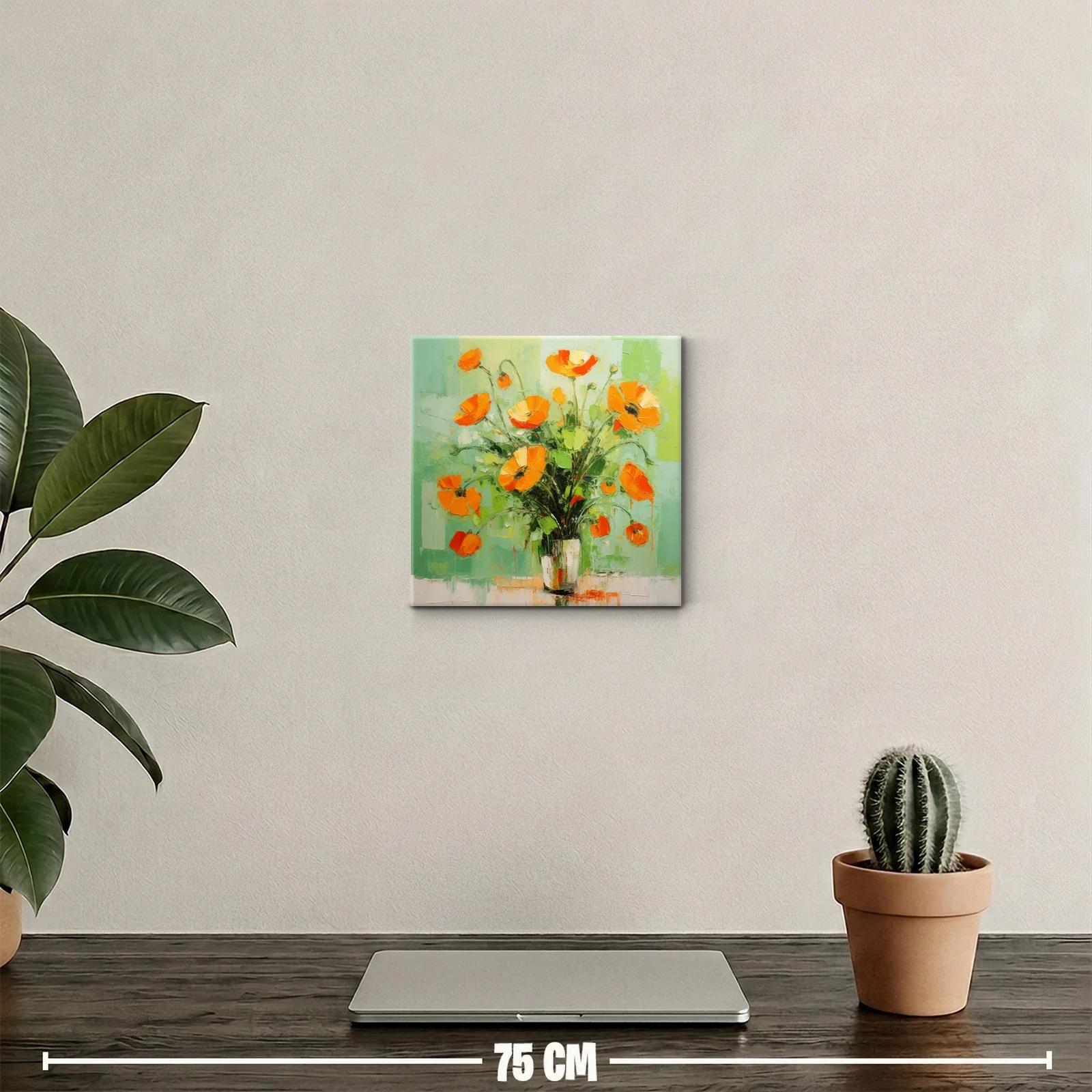 Cuadro decorativo con ramo de flores anaranjadas — miniatura 2
