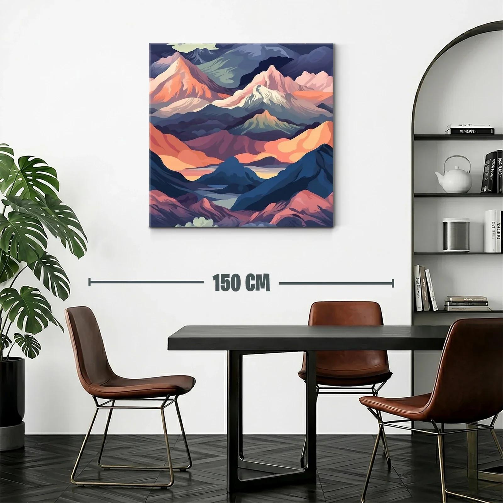 Paisaje de montañas en tonos cálidos y fríos contrastantes — miniatura 2