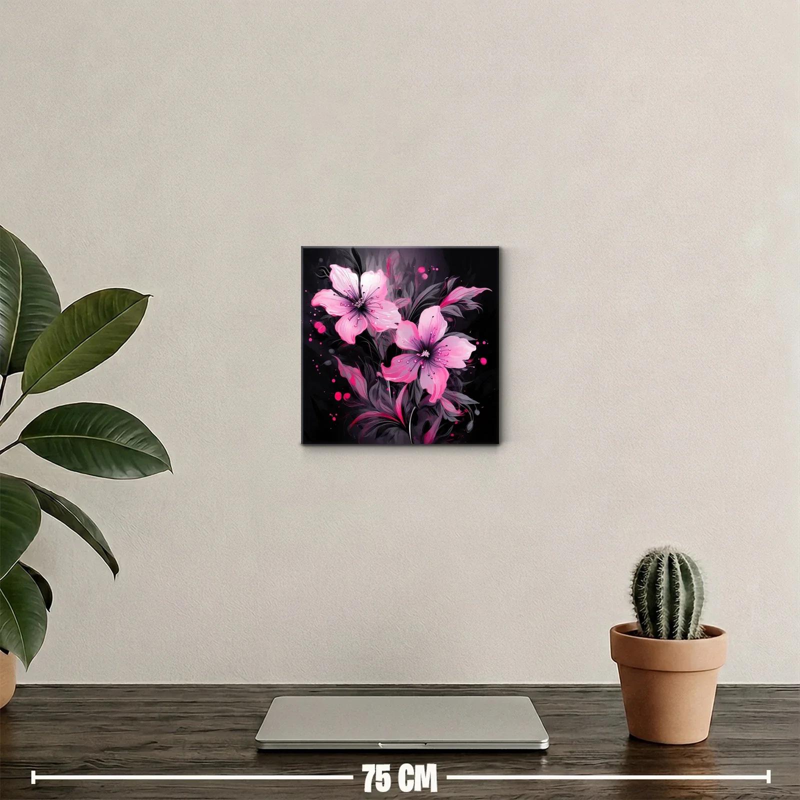 Elegancia floral en tonos rosa sobre fondo oscuro — miniatura 2