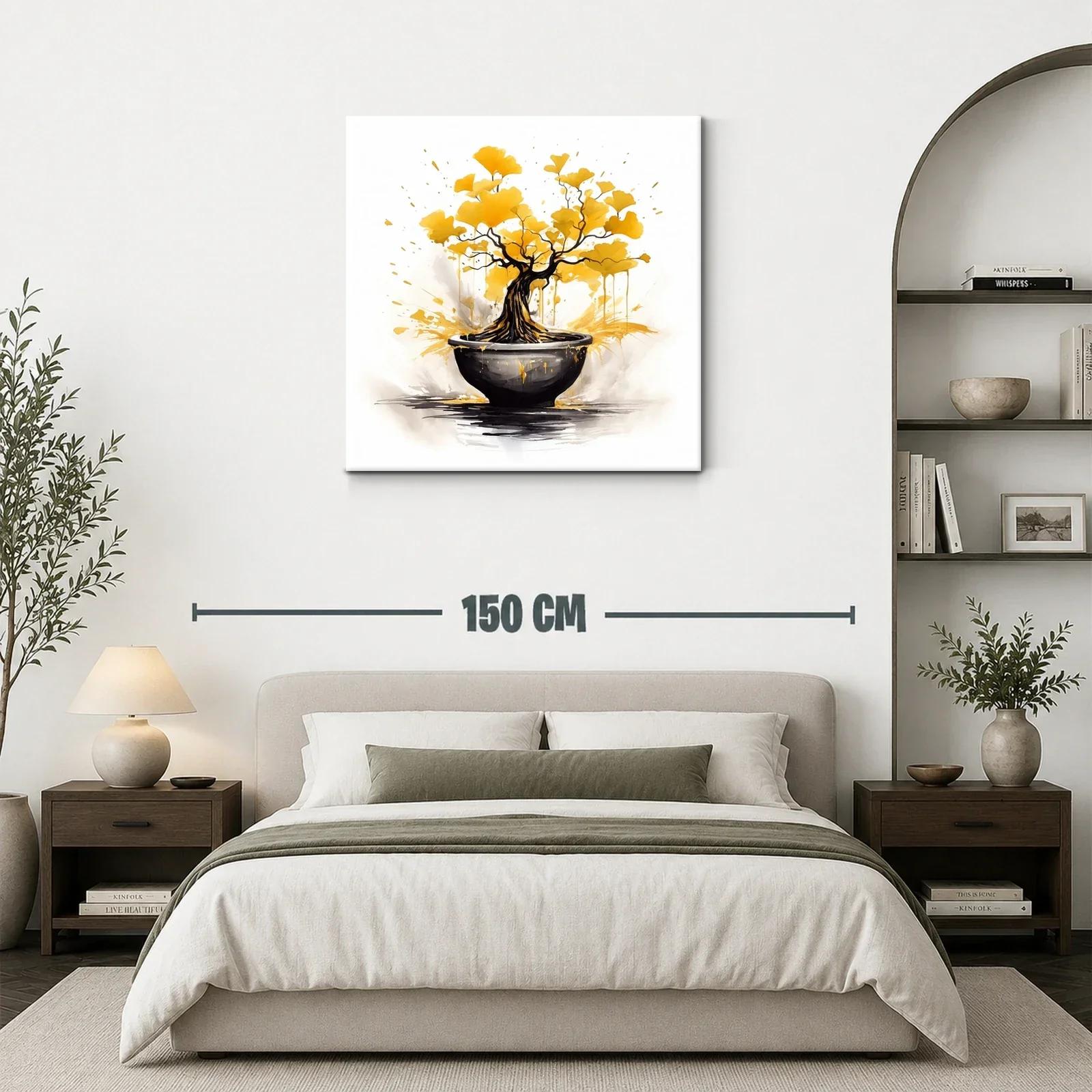Árbol Dorado con Ramas Abstractas en Maceta Negra — miniatura 3