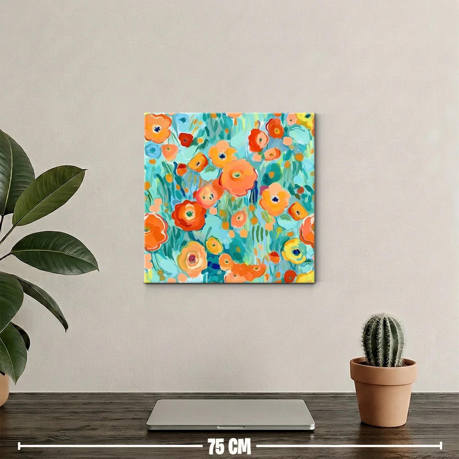 Flores vibrantes con tonos cálidos y frescos en composición alegre — miniatura 2
