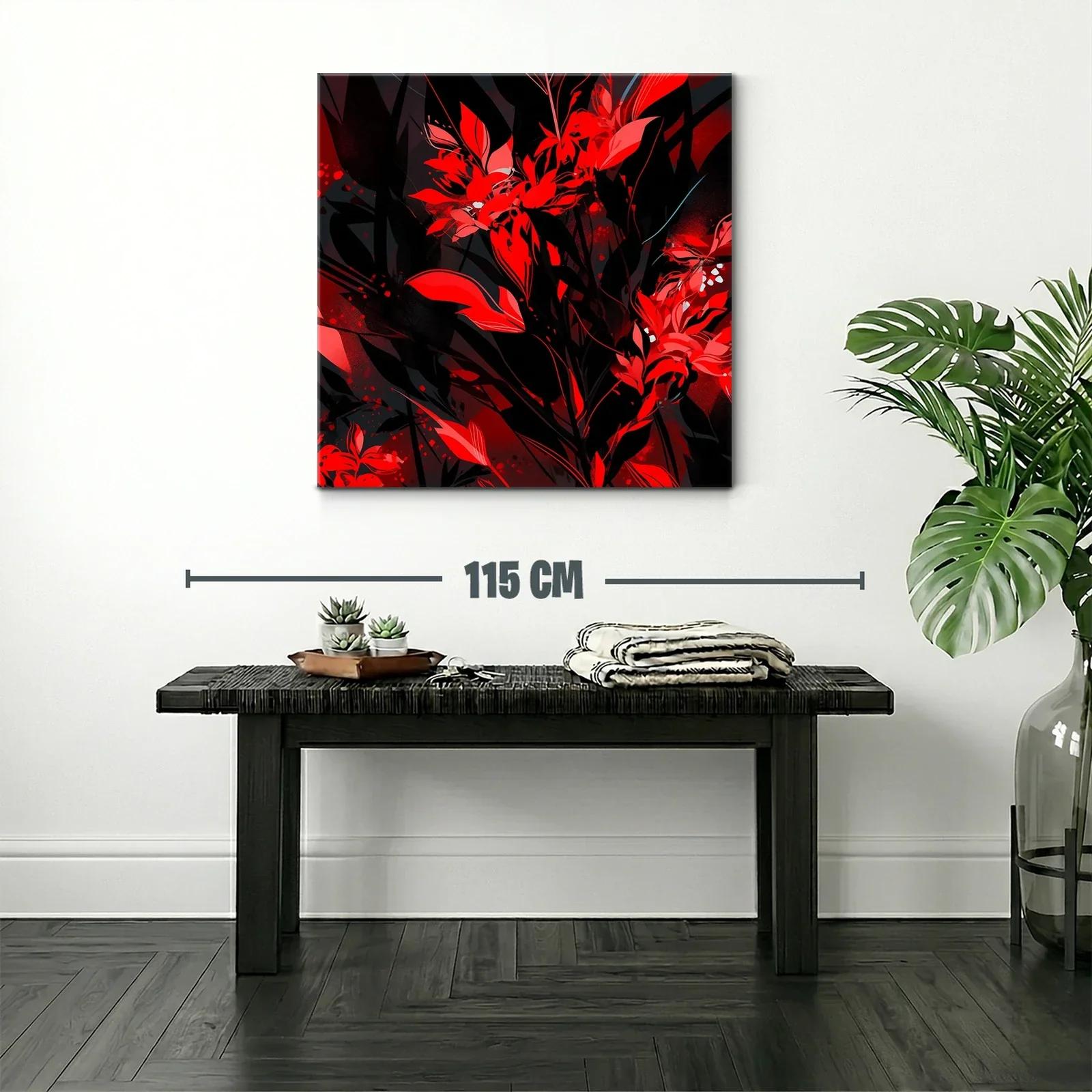 Explosión de Flores Rojas en Contraste Oscuro — miniatura 2