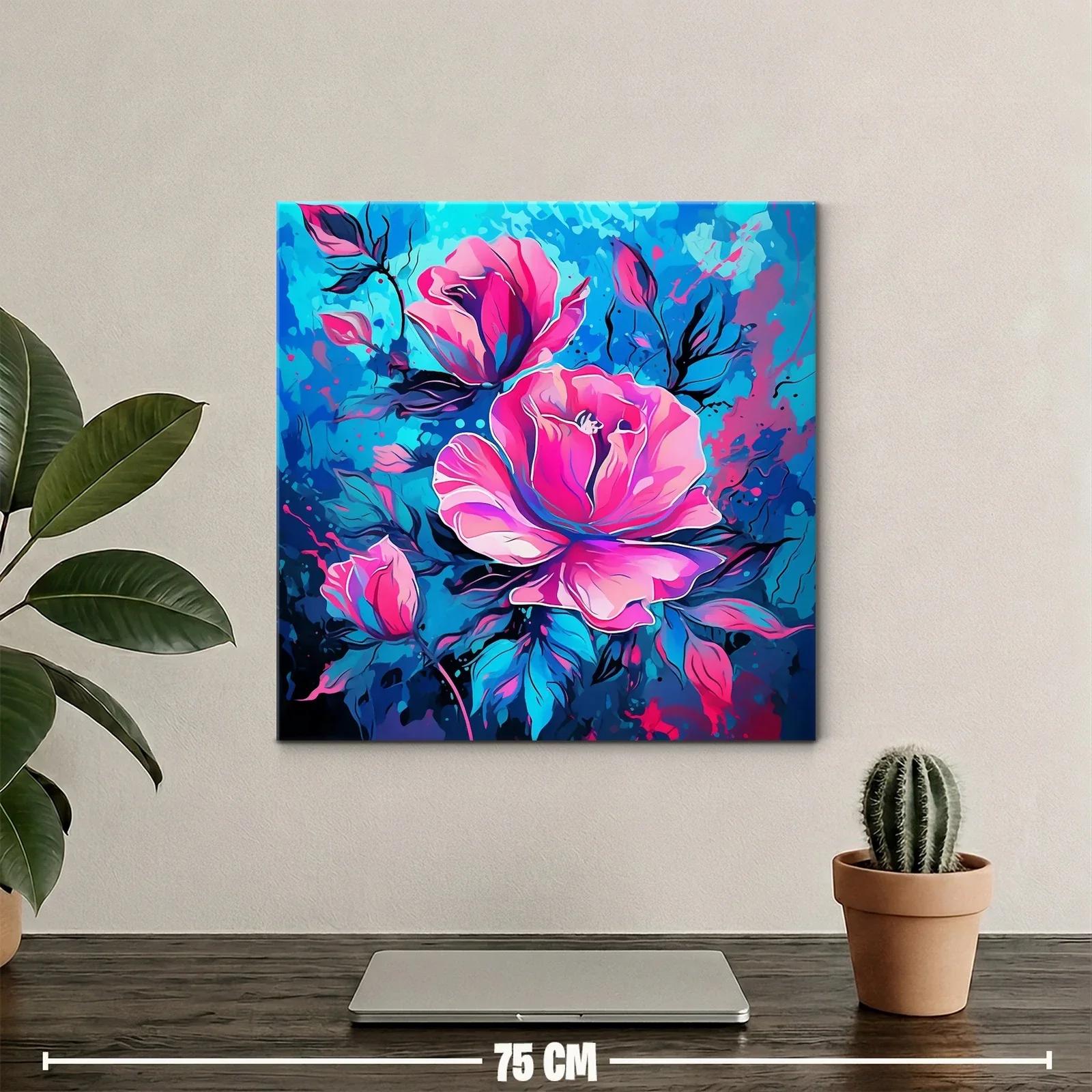 Flores vibrantes con tonos rosas y azules intensos — miniatura 2