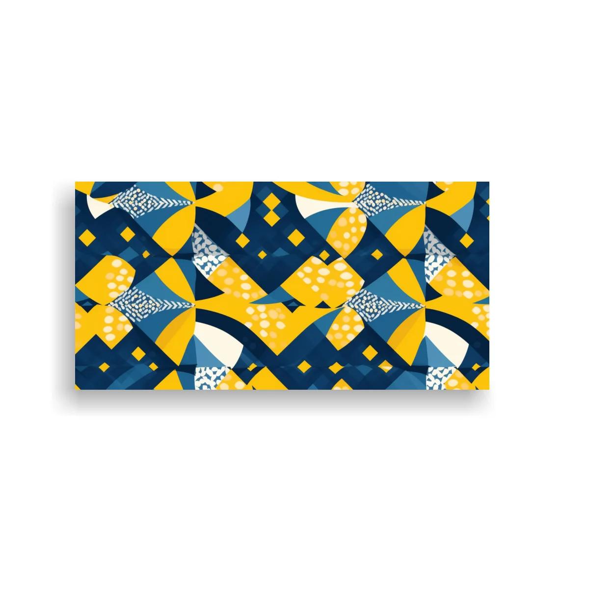 Cuadro patrón geométrico en mosaico con rombos dorados — imagen principal