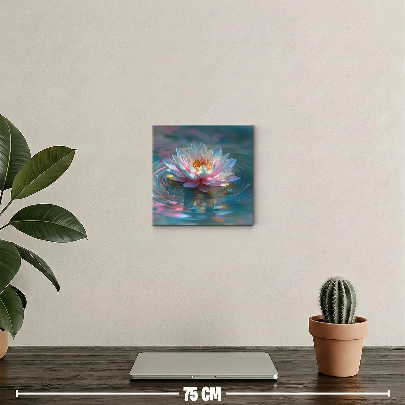 Flor de loto en aguas con reflejos iridiscentes — miniatura 2
