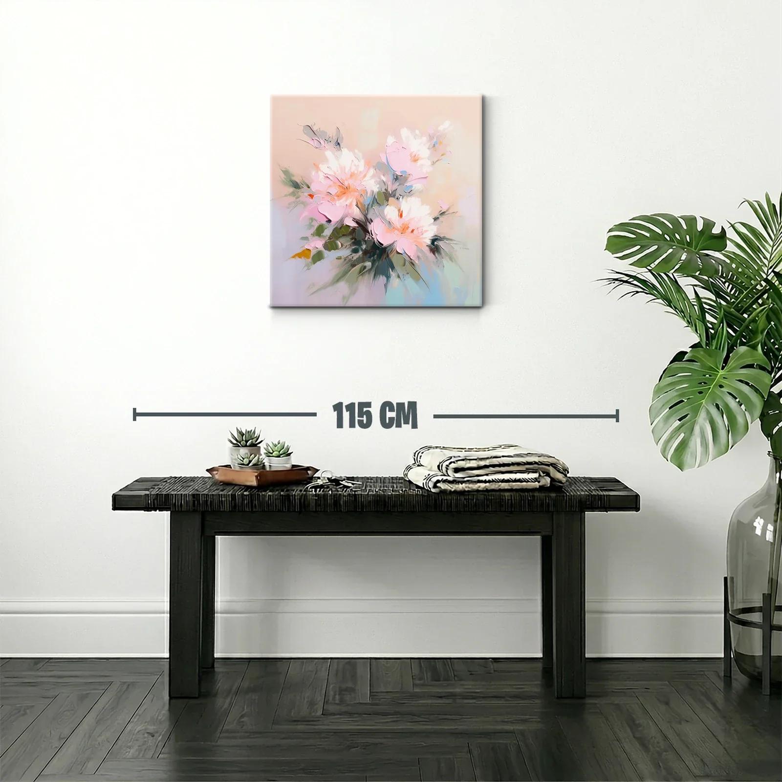 Cuadro floral con tonos pastel y pinceladas suaves — miniatura 2