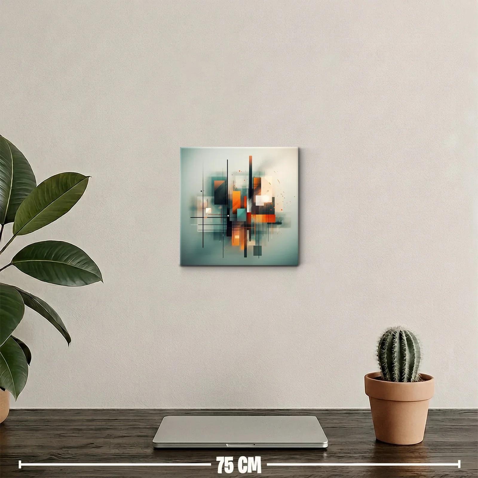 Composición abstracta en tonos cálidos y fríos — miniatura 2