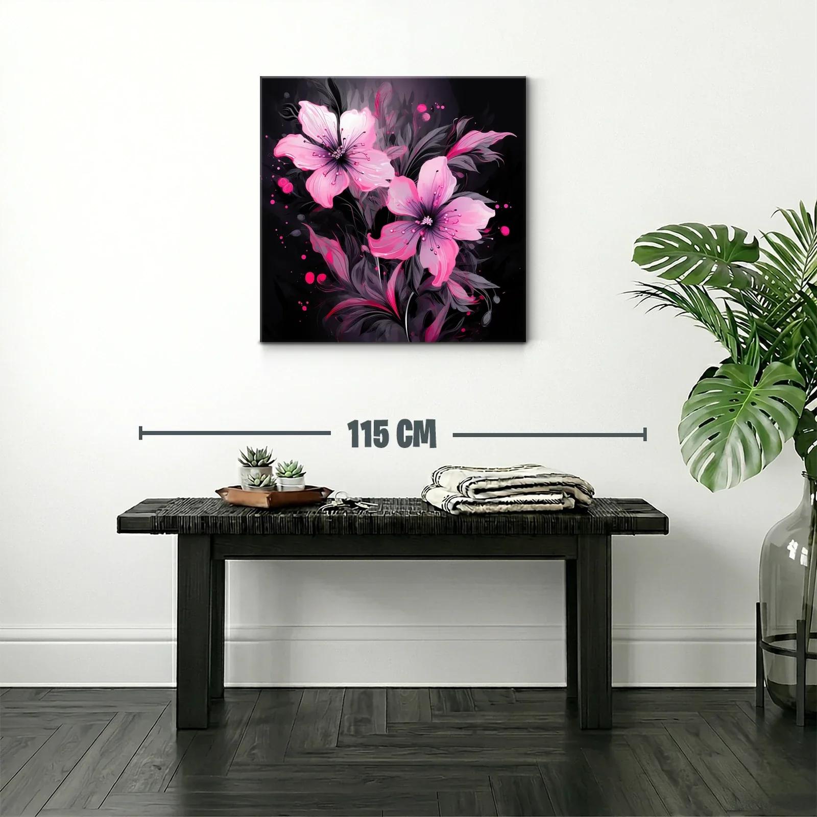 Elegancia floral en tonos rosa sobre fondo oscuro — miniatura 2