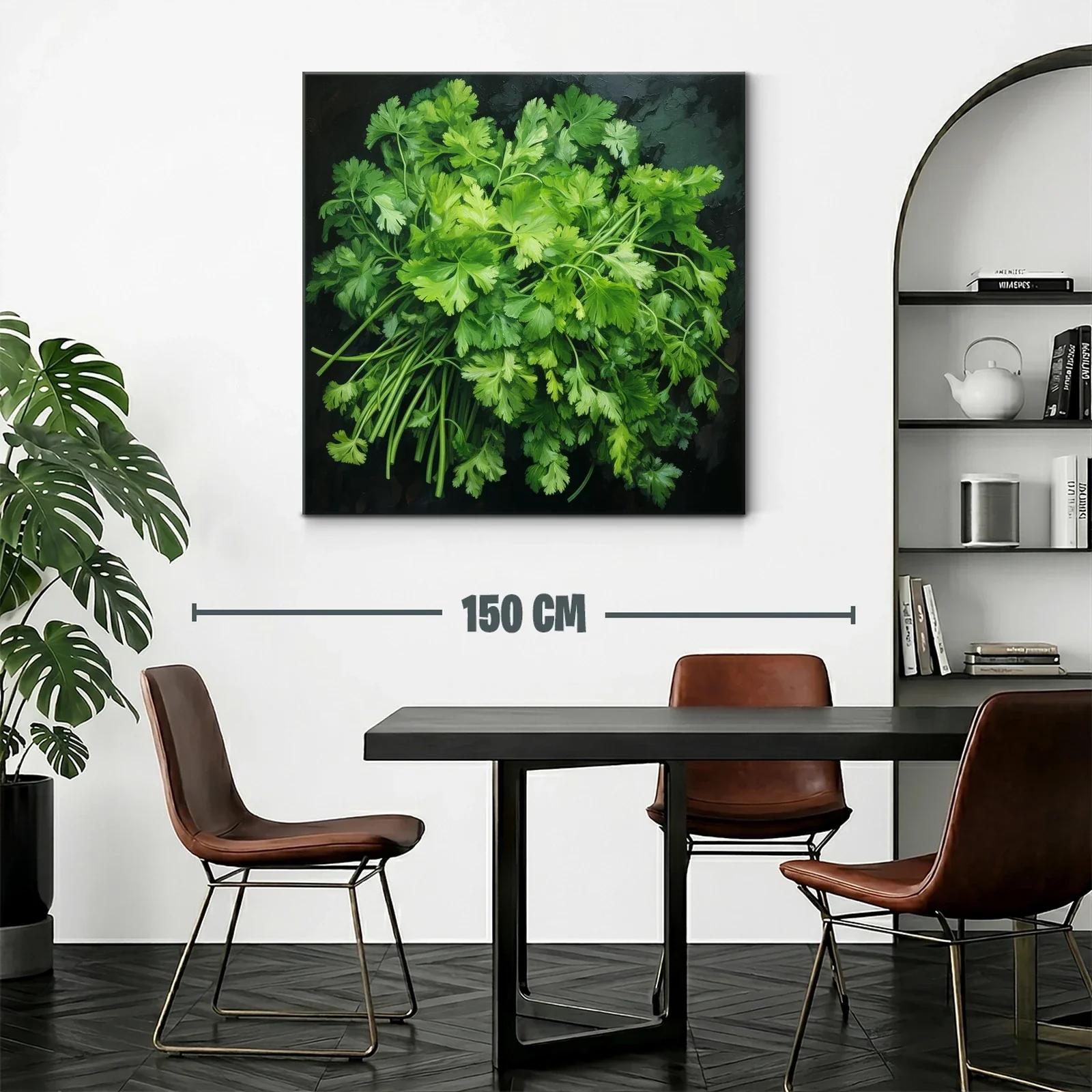 Cuadro con ramo de hojas verdes frescas y naturales — miniatura 2
