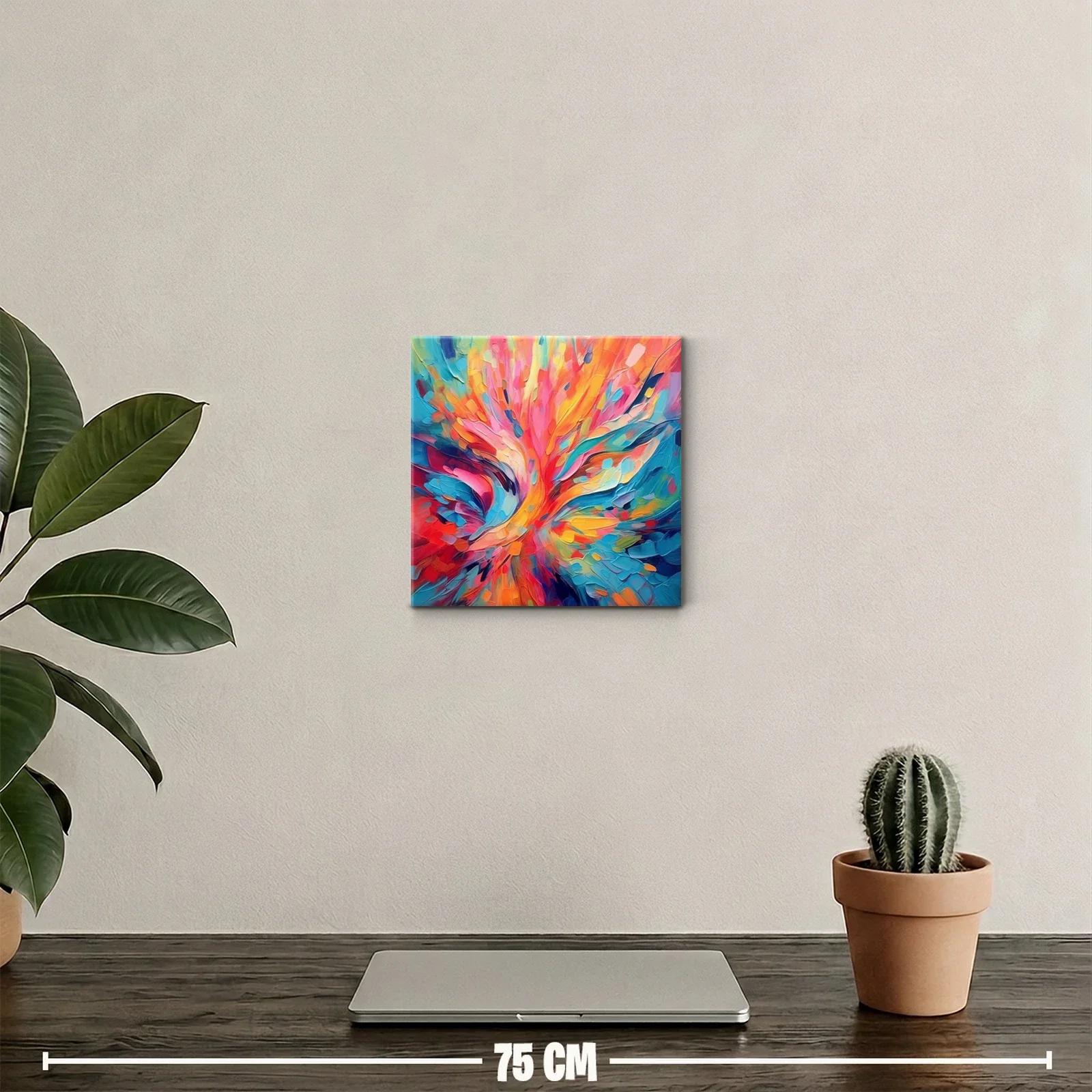 Cuadro vibrante con explosión de colores intensos y formas dinámicas — miniatura 2