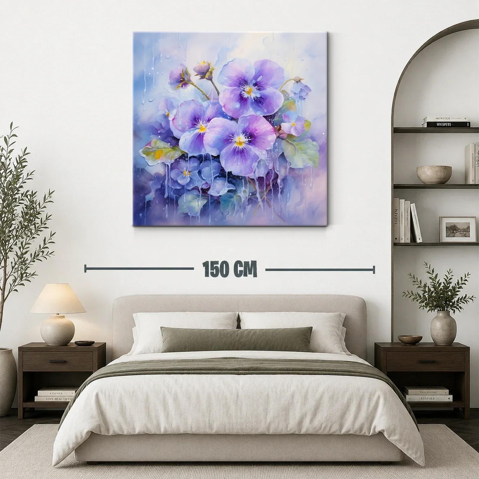 Delicadas flores violetas en composición etérea y brillante — miniatura 3