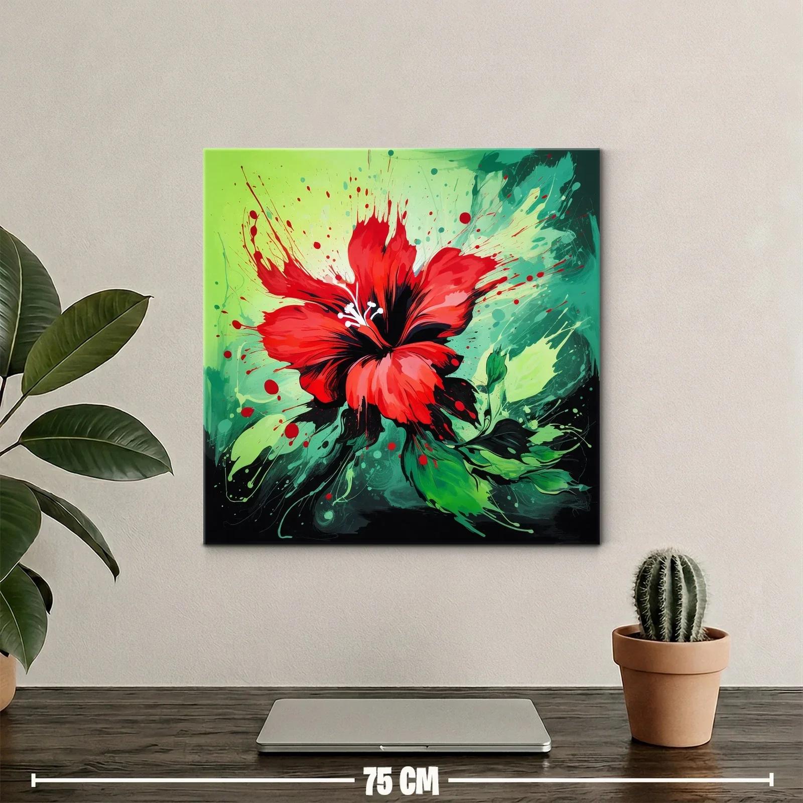 Impactante cuadro de flor roja vibrante y energía dinámica — miniatura 2
