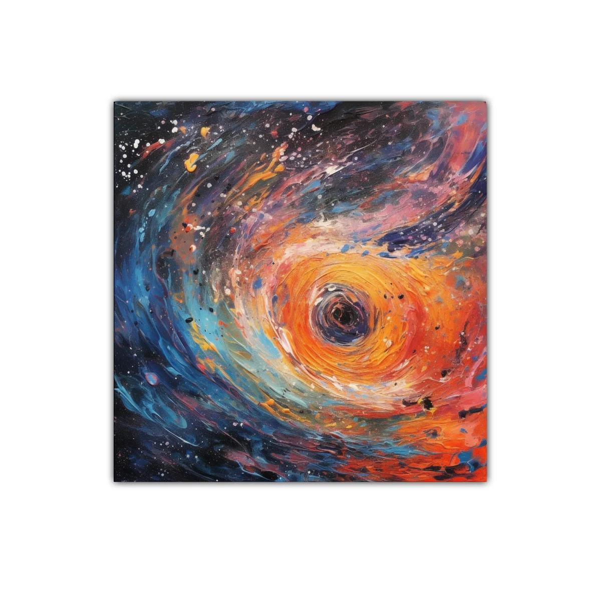 Cuadro vibrante con espiral cósmica de colores intensos — imagen principal