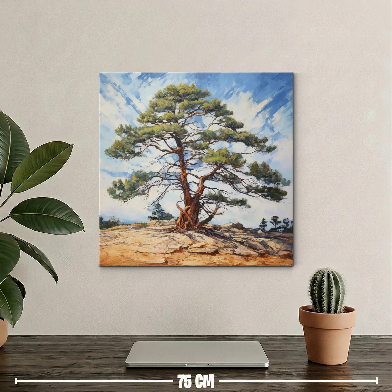Árbol solitario en paisaje rocoso bajo cielo azul — miniatura 2