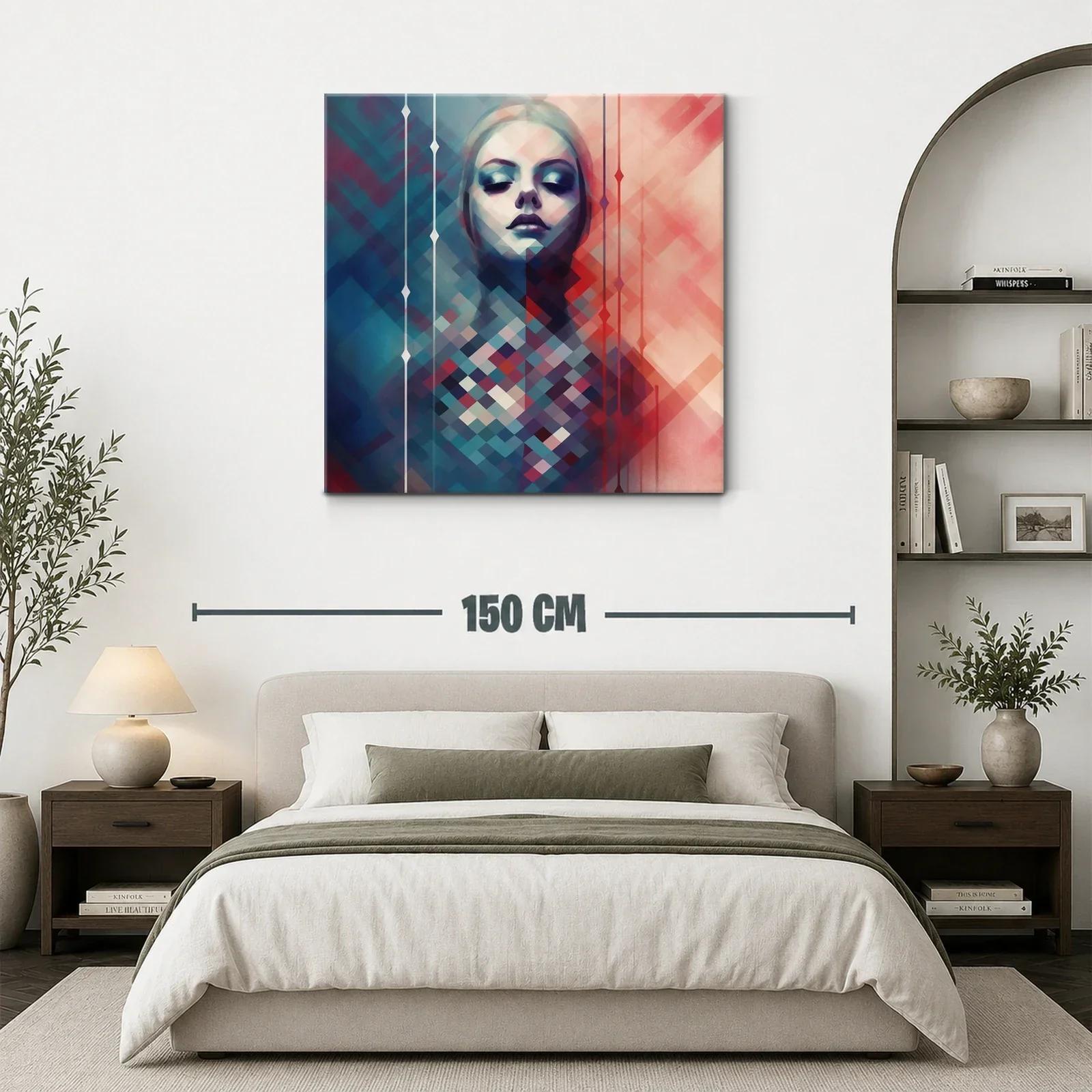Retrato abstracto de mujer con tonos fríos y cálidos — miniatura 3