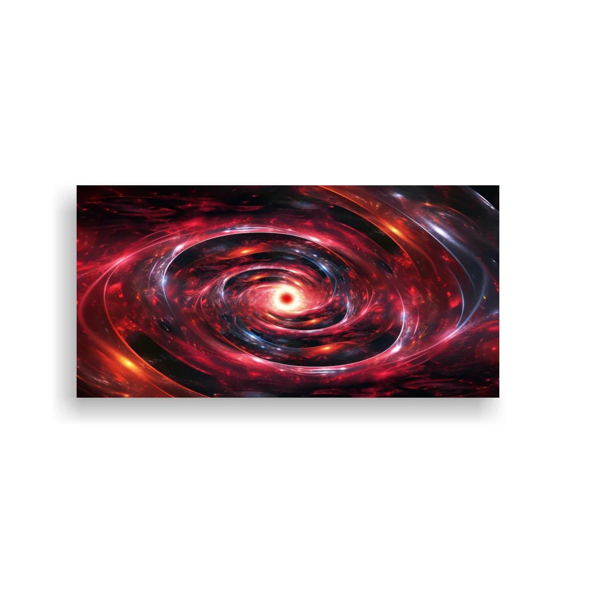 Cuadro galaxia espiral roja con remolino luminoso — imagen principal