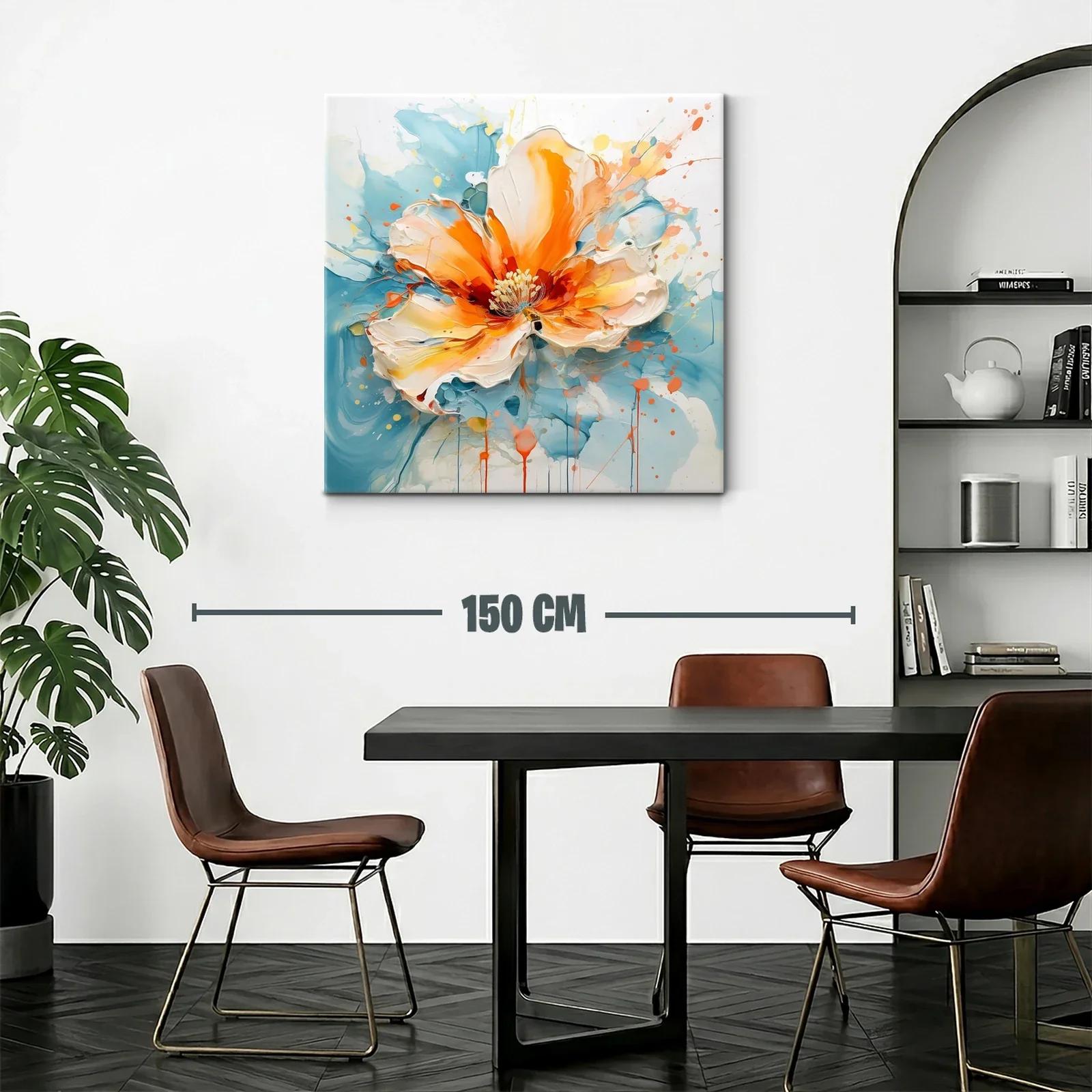 Cuadro flor vibrante con tonos cálidos y acuarelados — miniatura 2